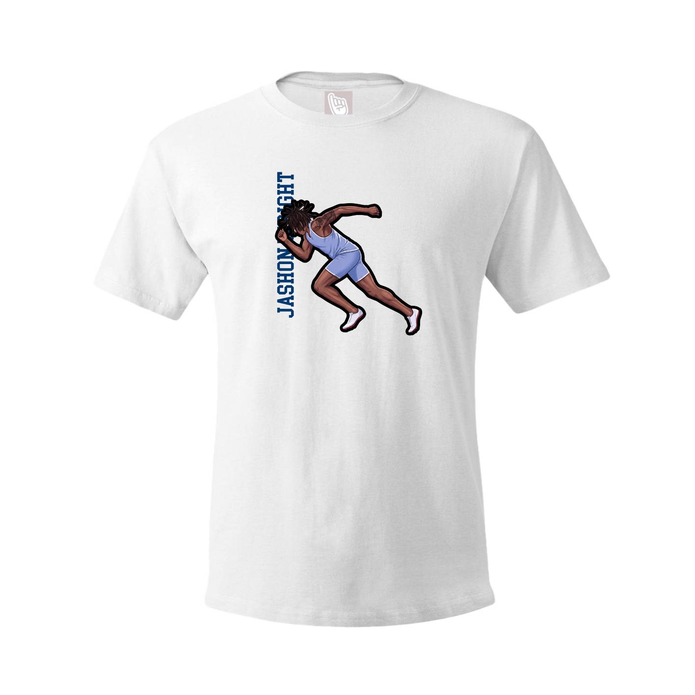 Tee — Name Vertical in White