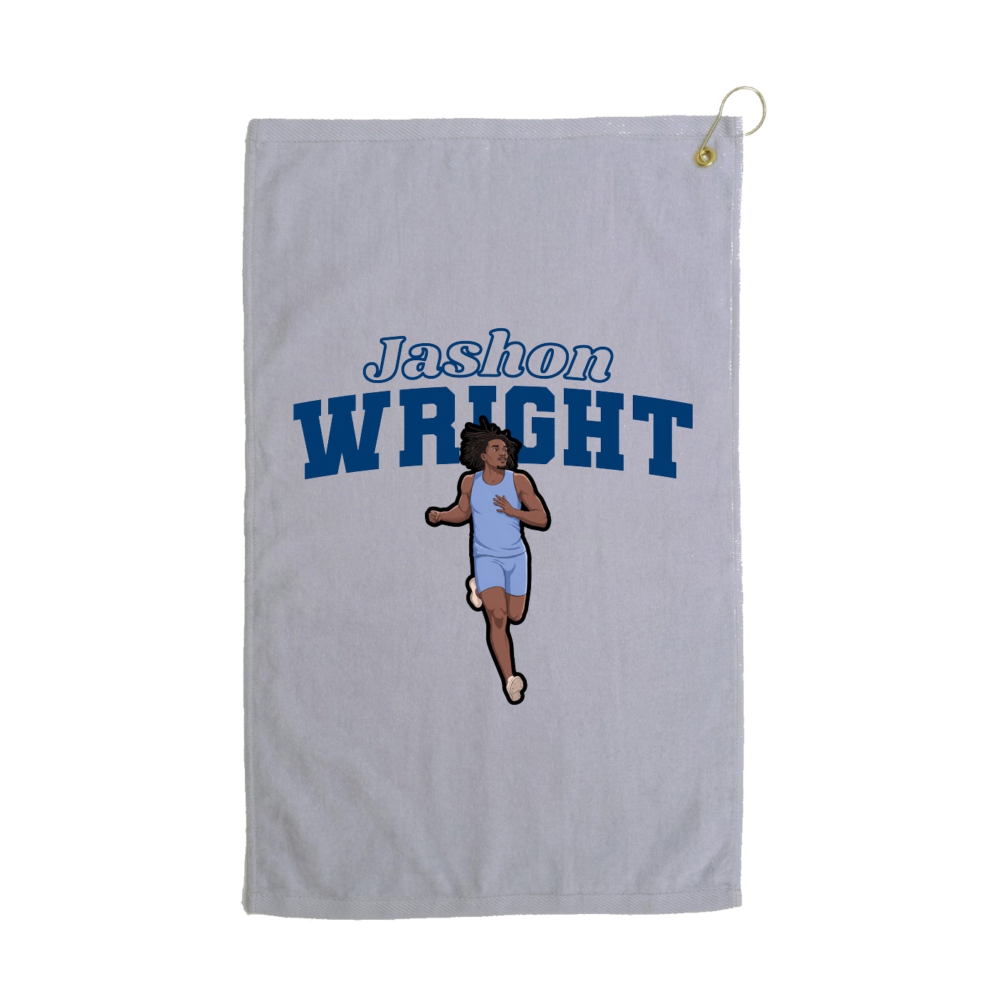 Golf Towel — Name Arch in Grey