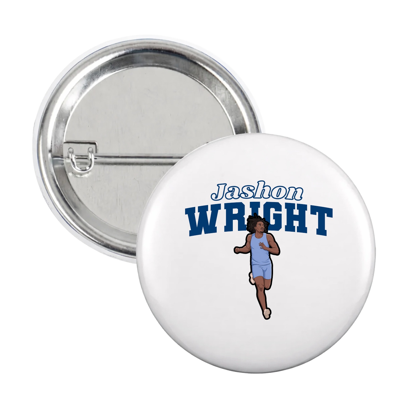 Game Day Button — Name Arch in White