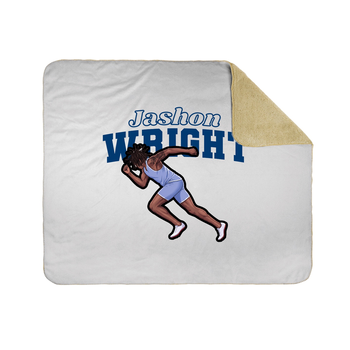 Throw Blanket — Name Arch in White