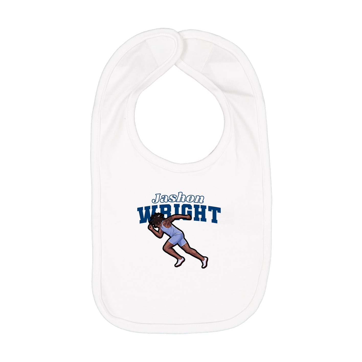 Infant Bib — Name Arch in White