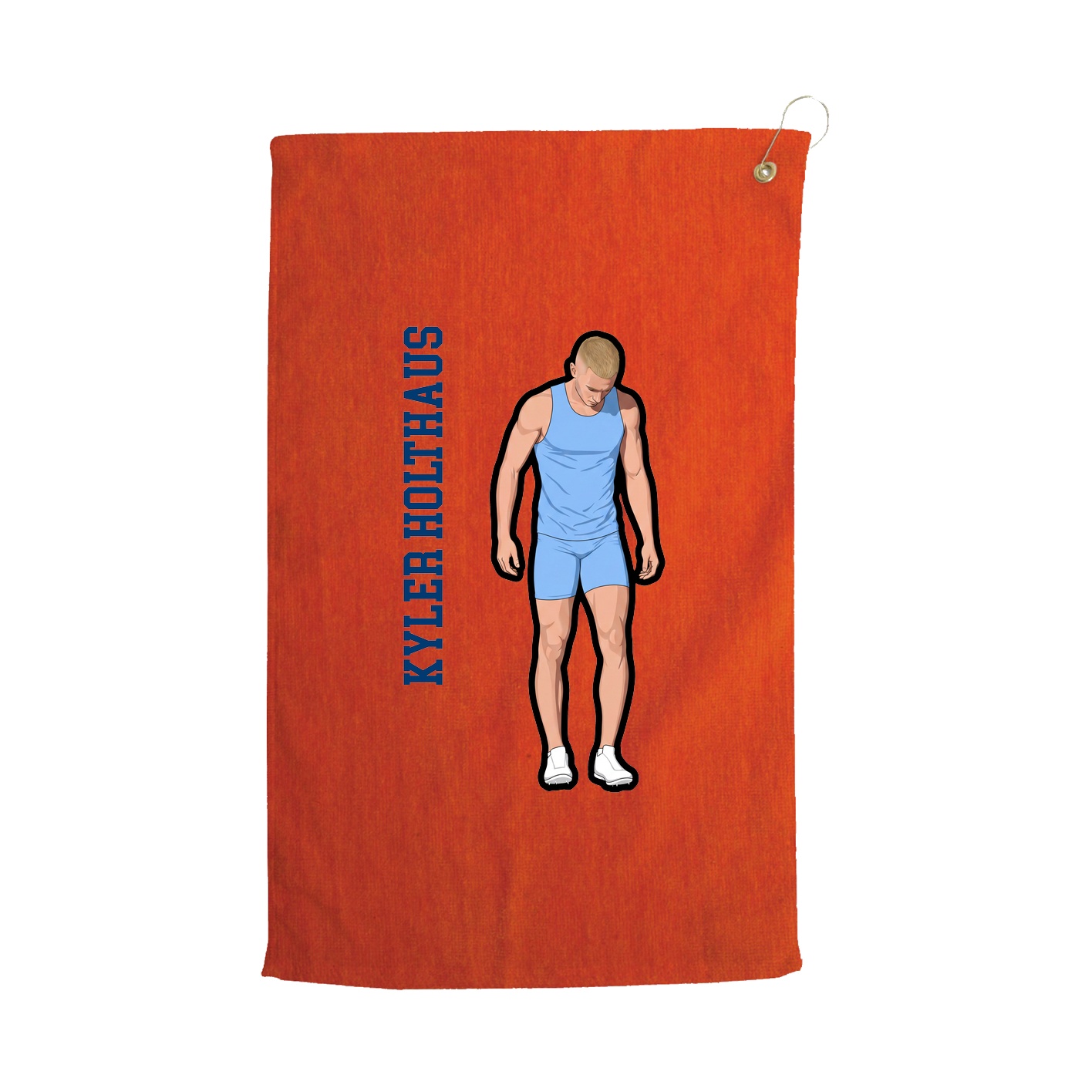 Golf Towel — Name Vertical in Orange