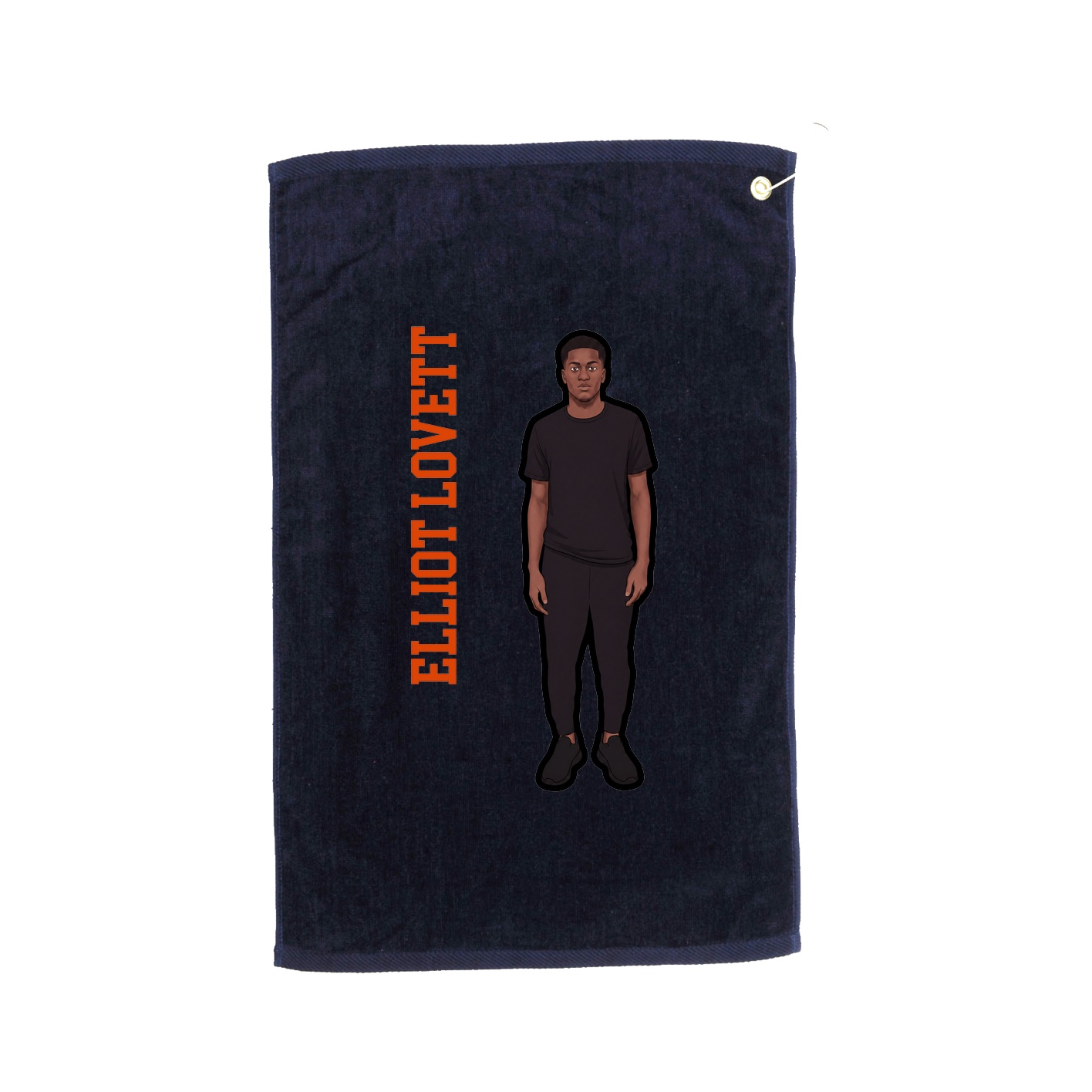 Golf Towel — Name Vertical in Navy
