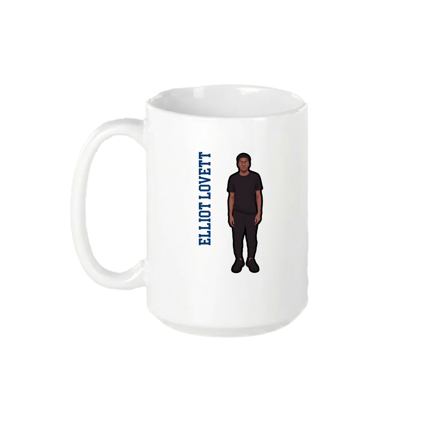 15oz Coffee Mug — Name Vertical in White
