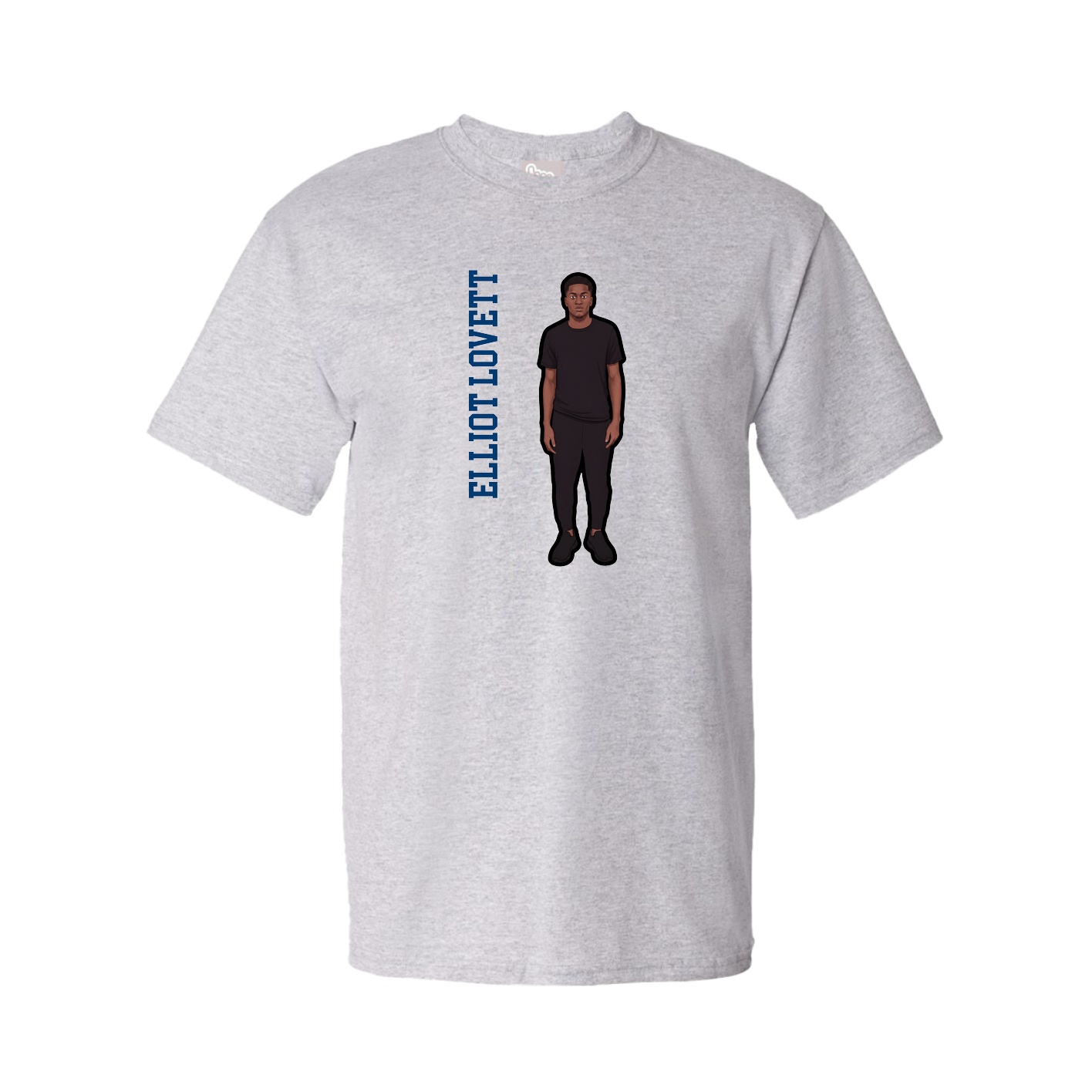 Youth Tee — Name Vertical in Grey