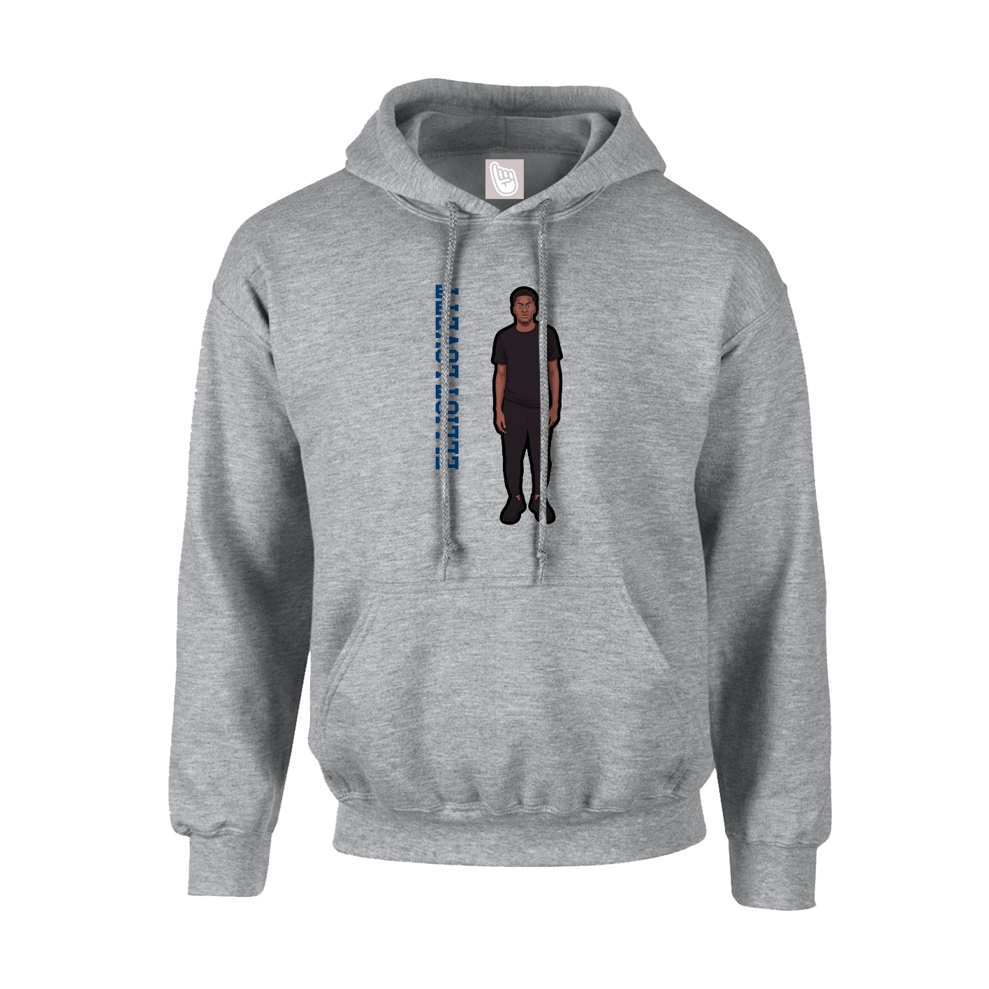 Hoodie — Name Vertical in Grey