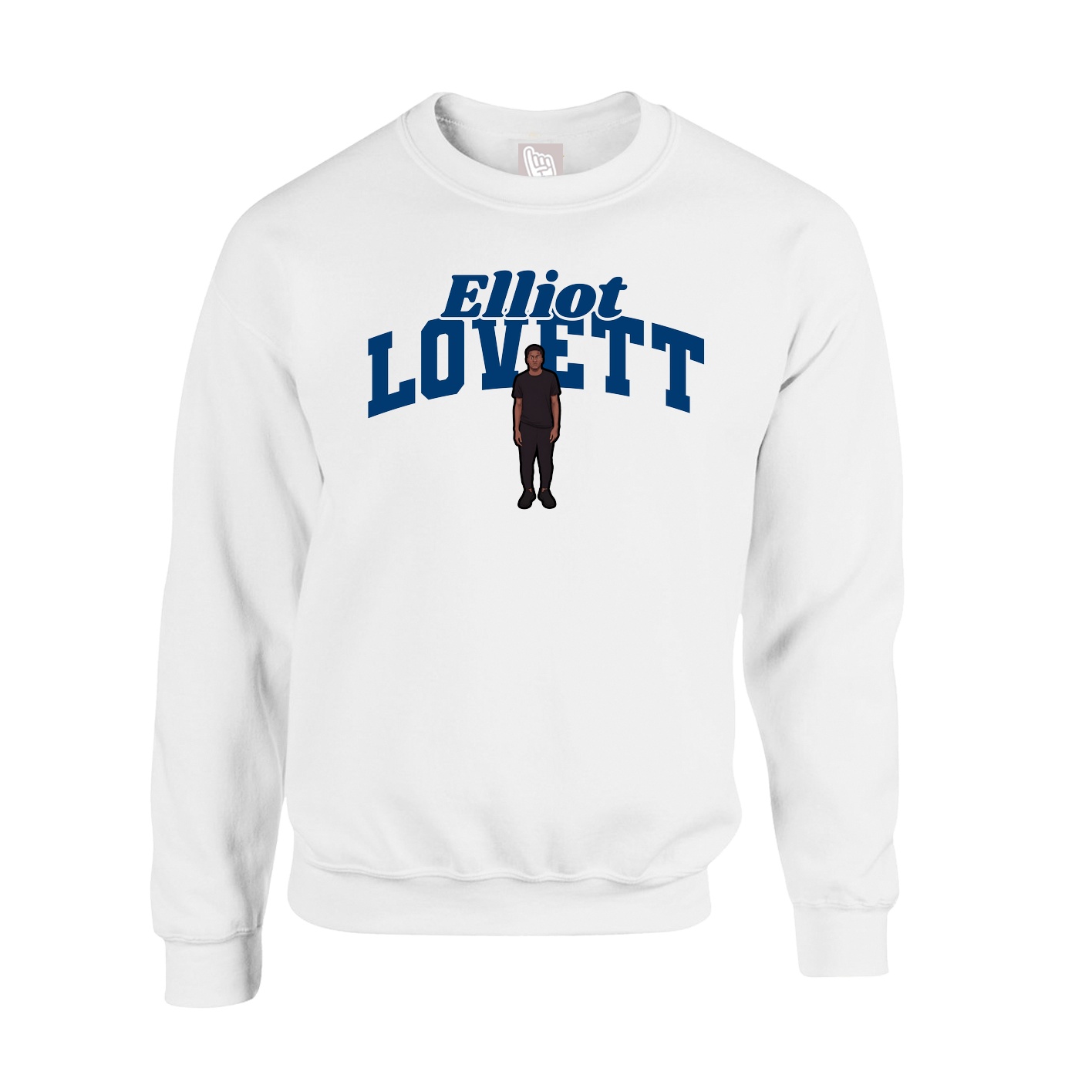Fleece Crew — Signature Arch in White