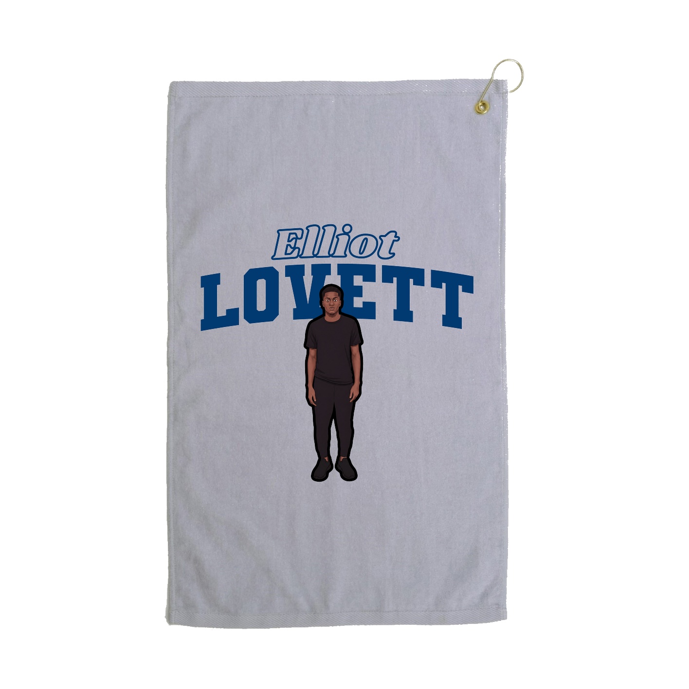 Golf Towel — Name Arch in Grey