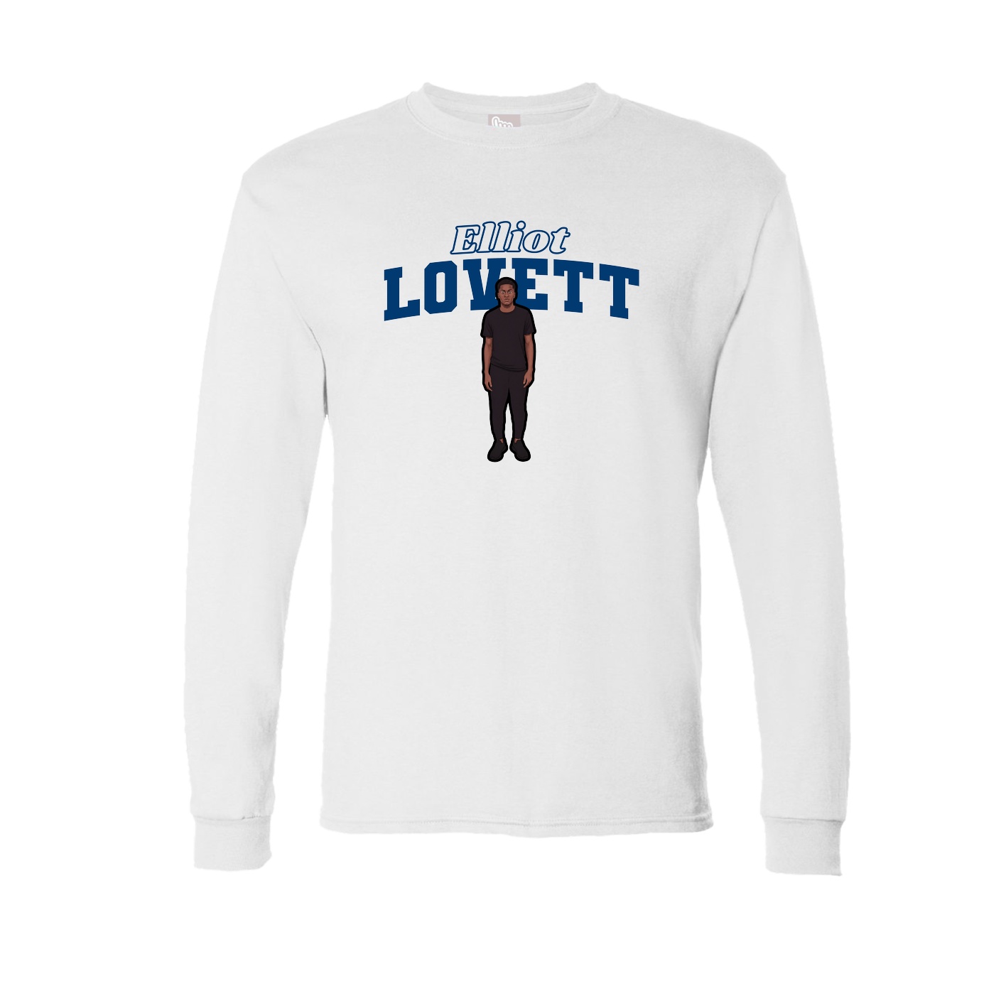 Long Sleeve Tee — Name Arch in White
