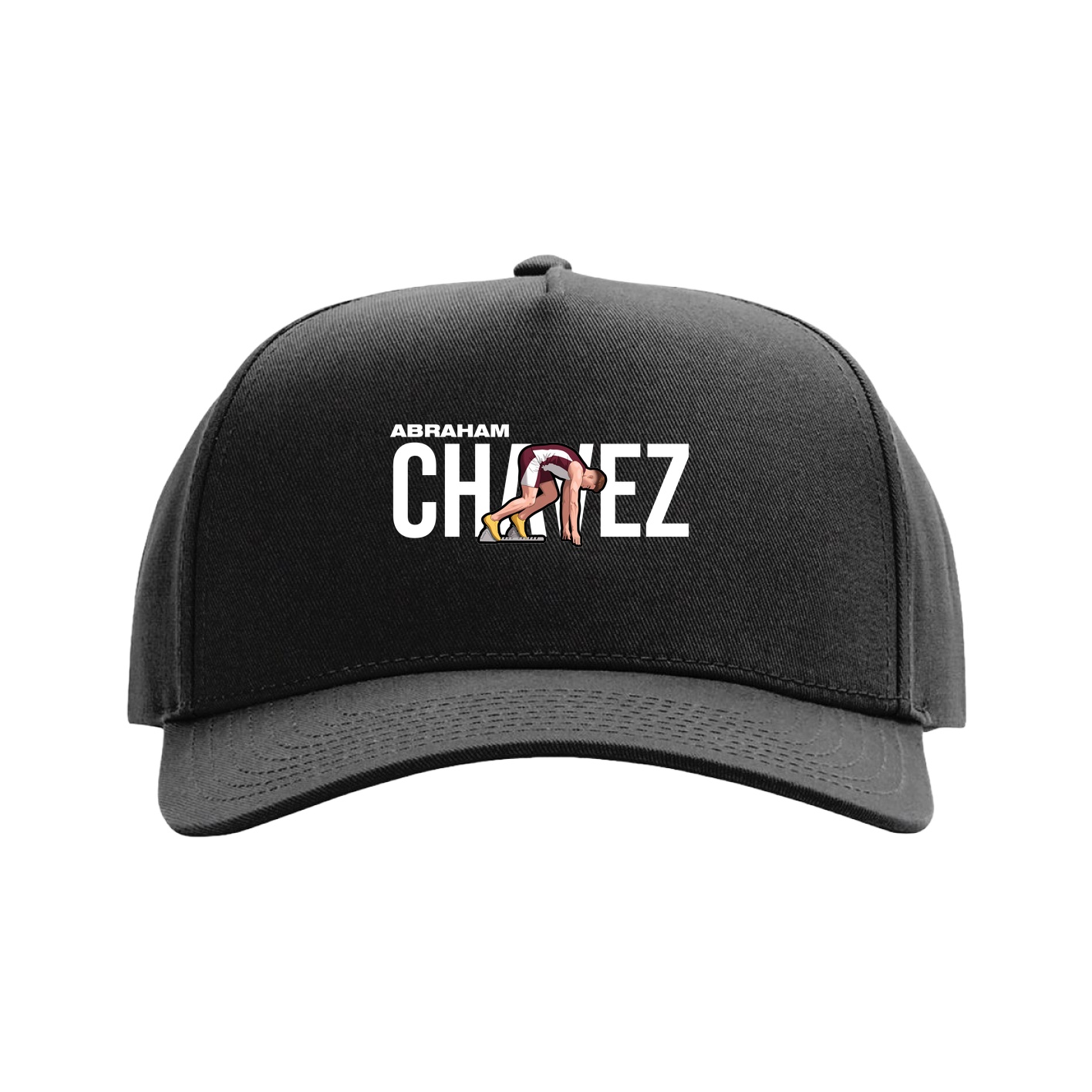 Full Fabric Five-Panel Champ Cap — Player Name in Black