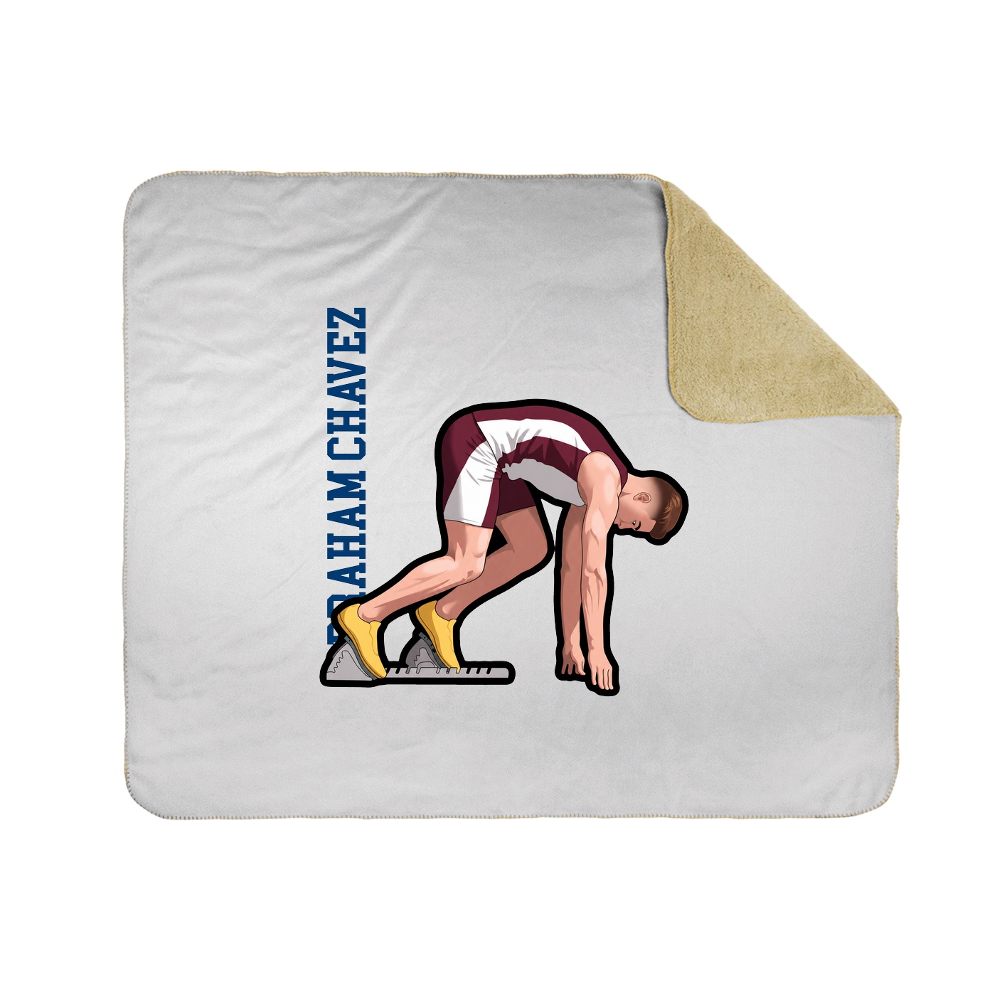 Throw Blanket — Name Vertical in White