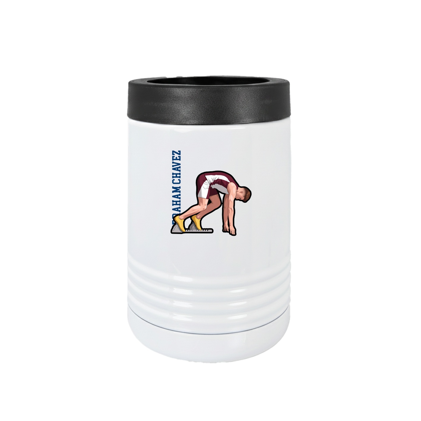Beverage Holder — Name Vertical in White