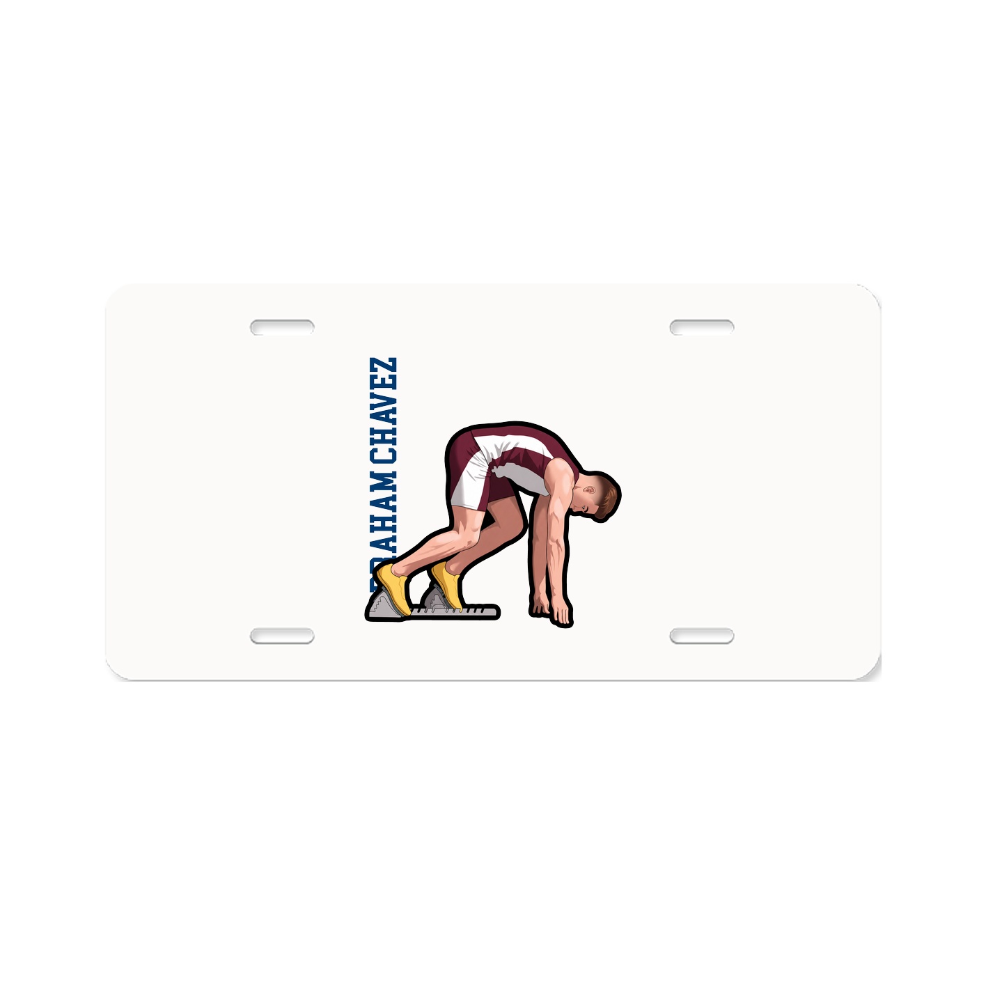 License Plate — Name Vertical in Classic