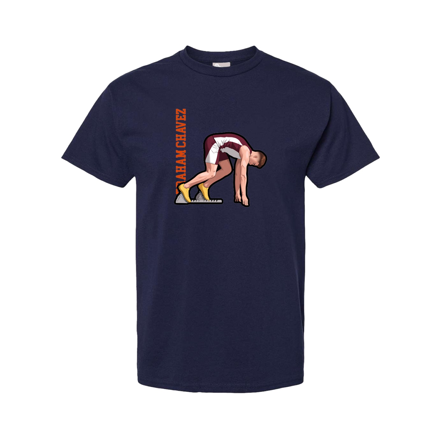 Youth Tee — Name Vertical in Navy