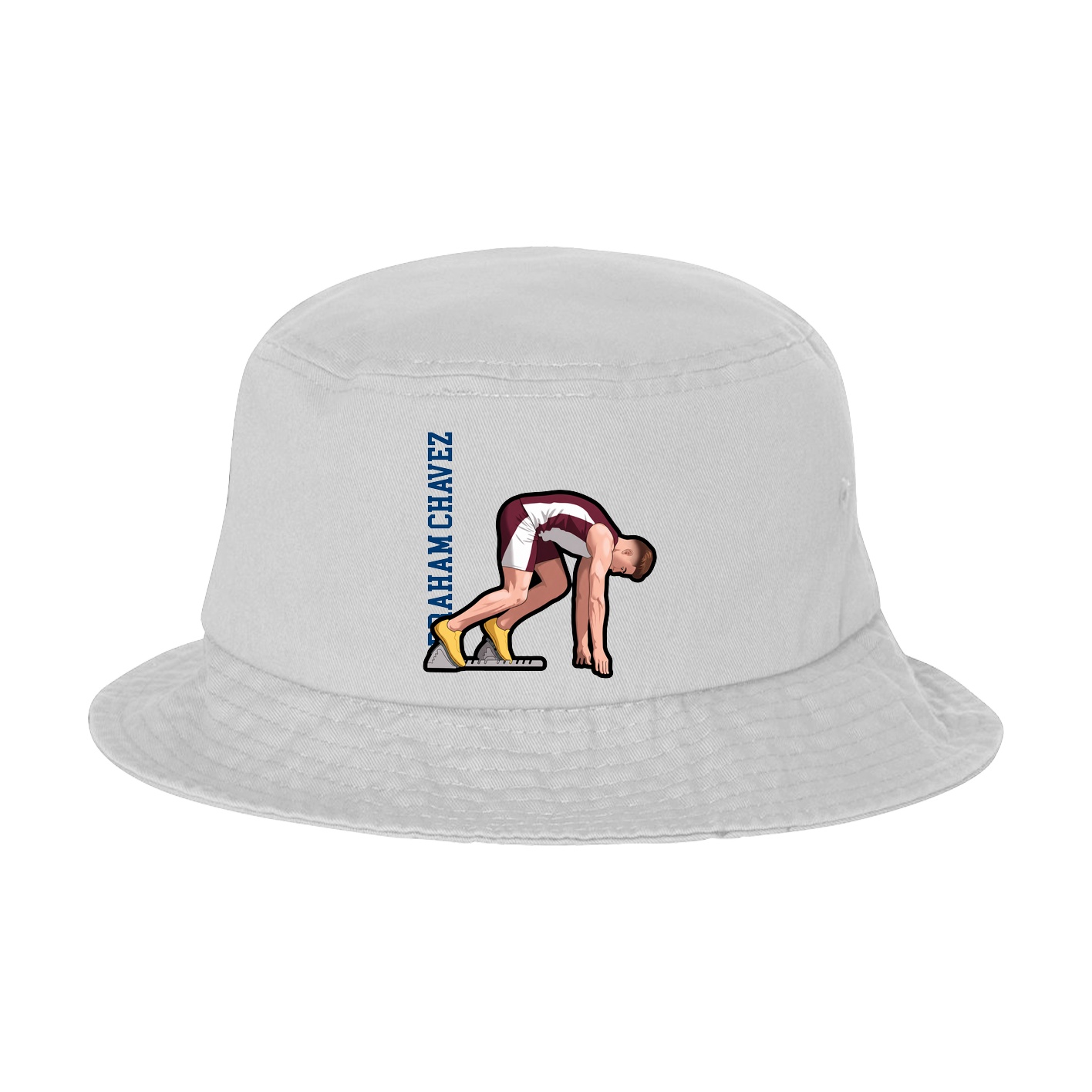 Bucket Cap — Name Vertical in White