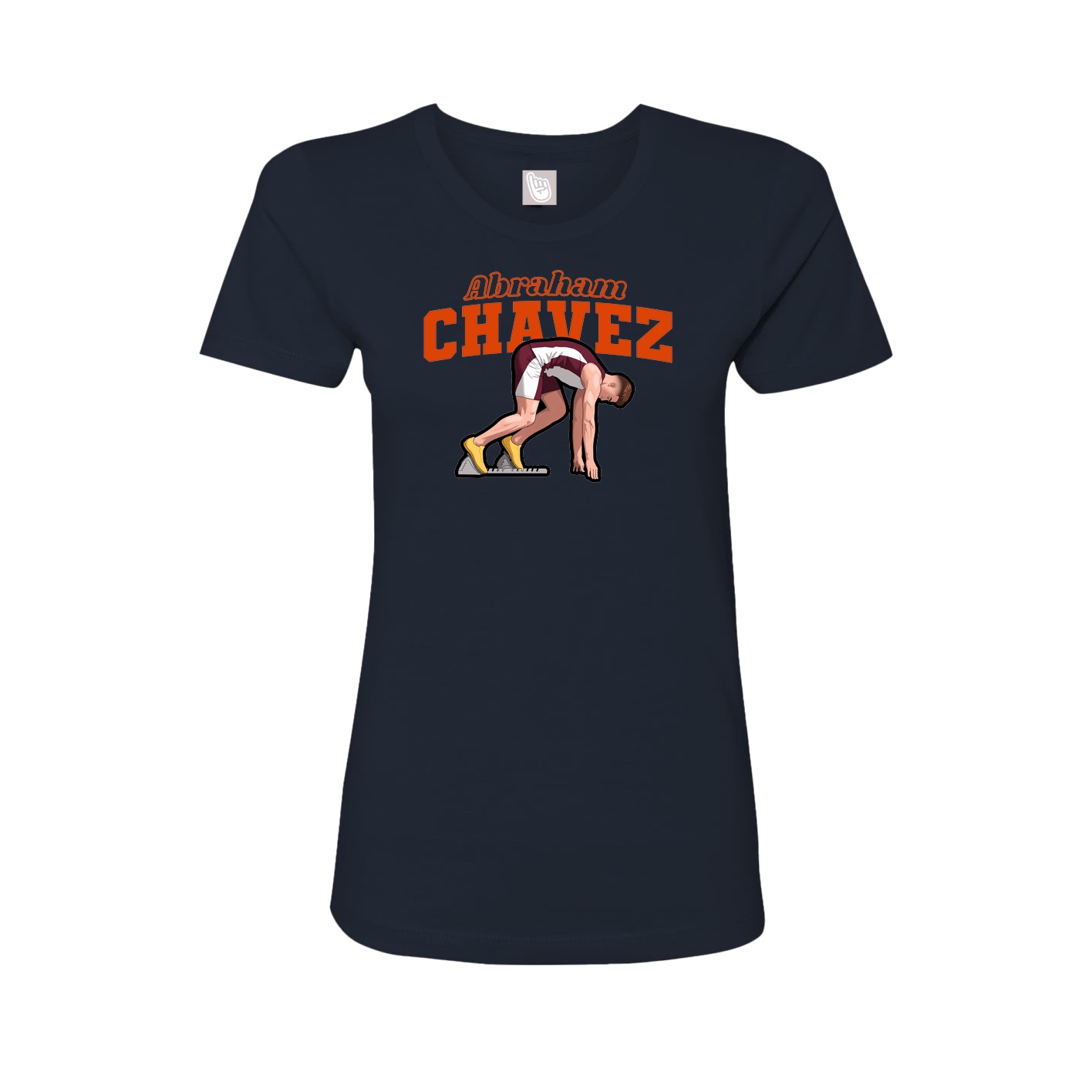 Fitted Women's Tee — Name Arch in Navy