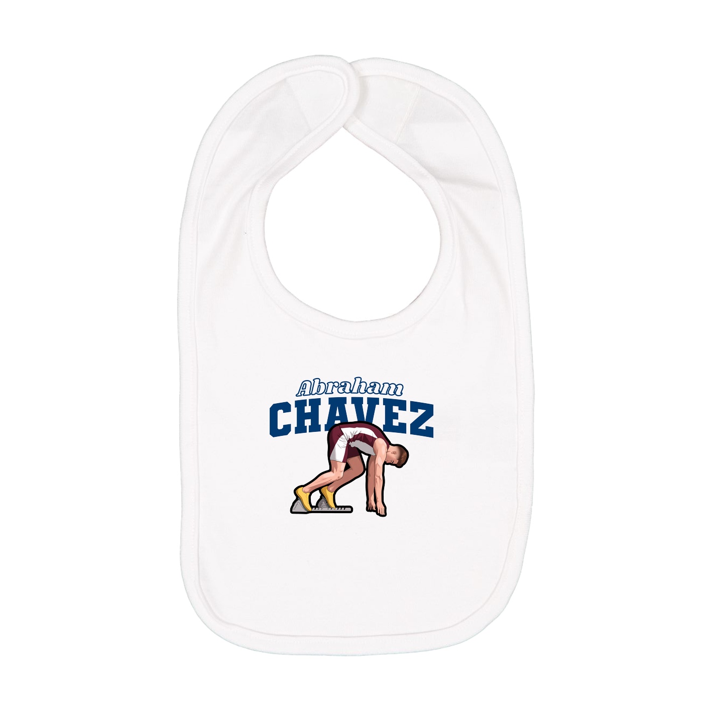 Infant Bib — Name Arch in White
