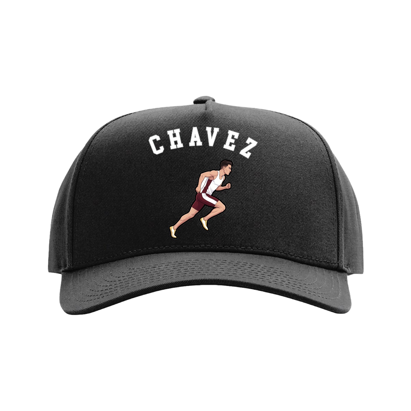 Full Fabric Five-Panel Champ Cap — Shirsey Arch in Black