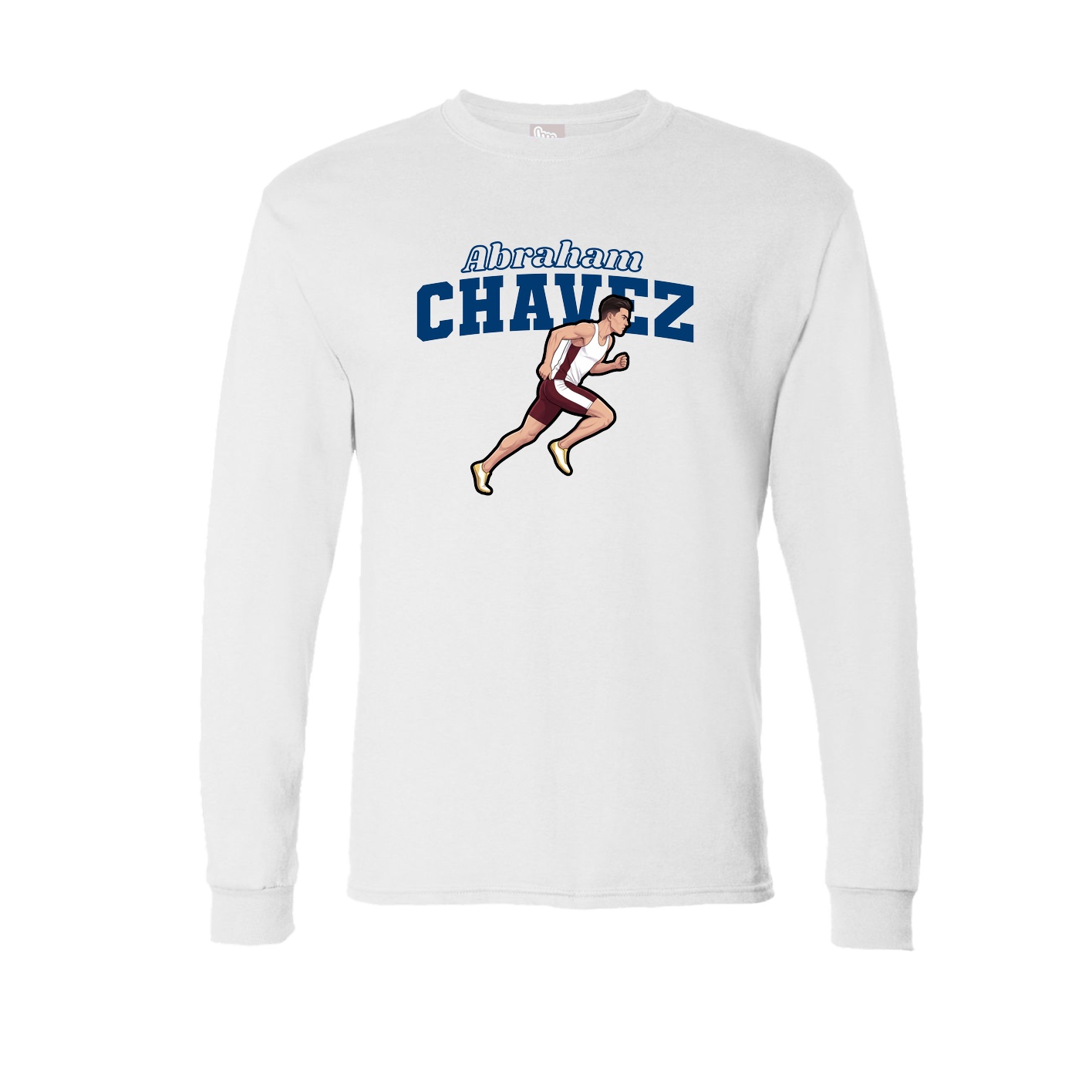 Long Sleeve Tee — Name Arch in White