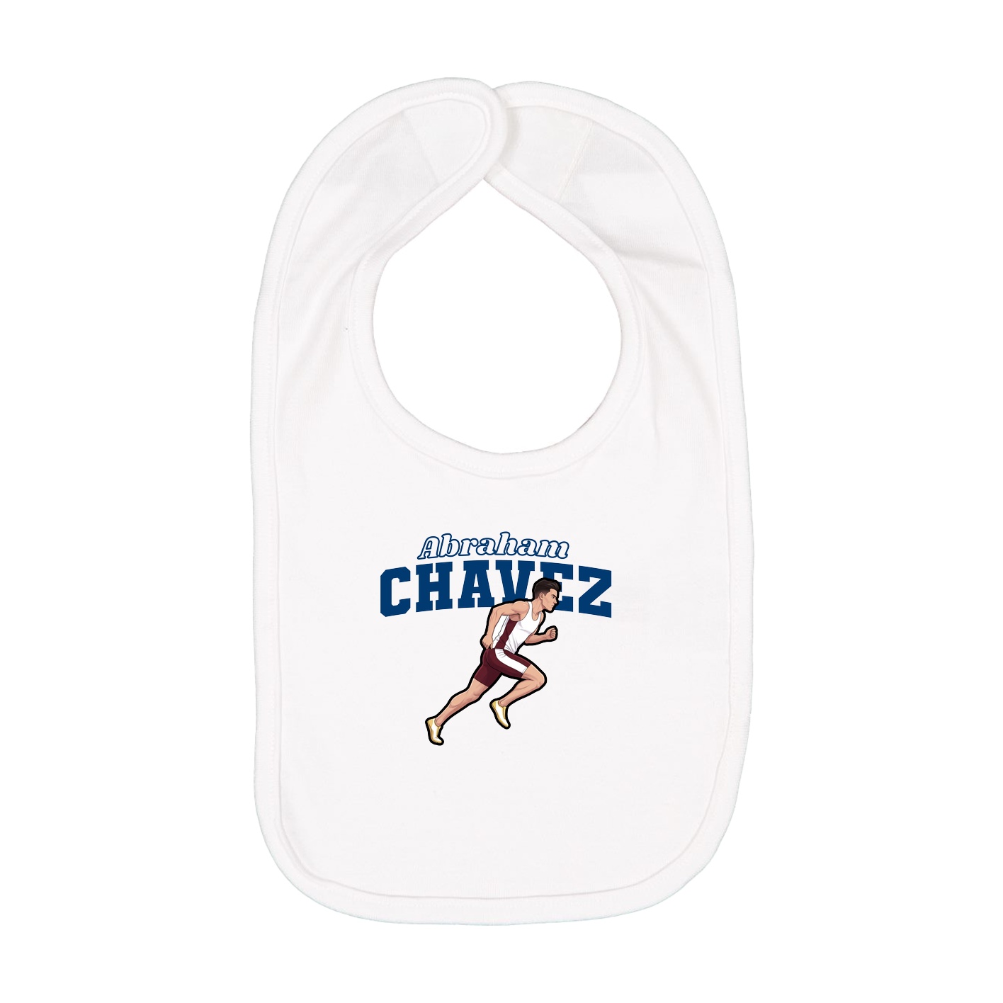 Infant Bib — Name Arch in White