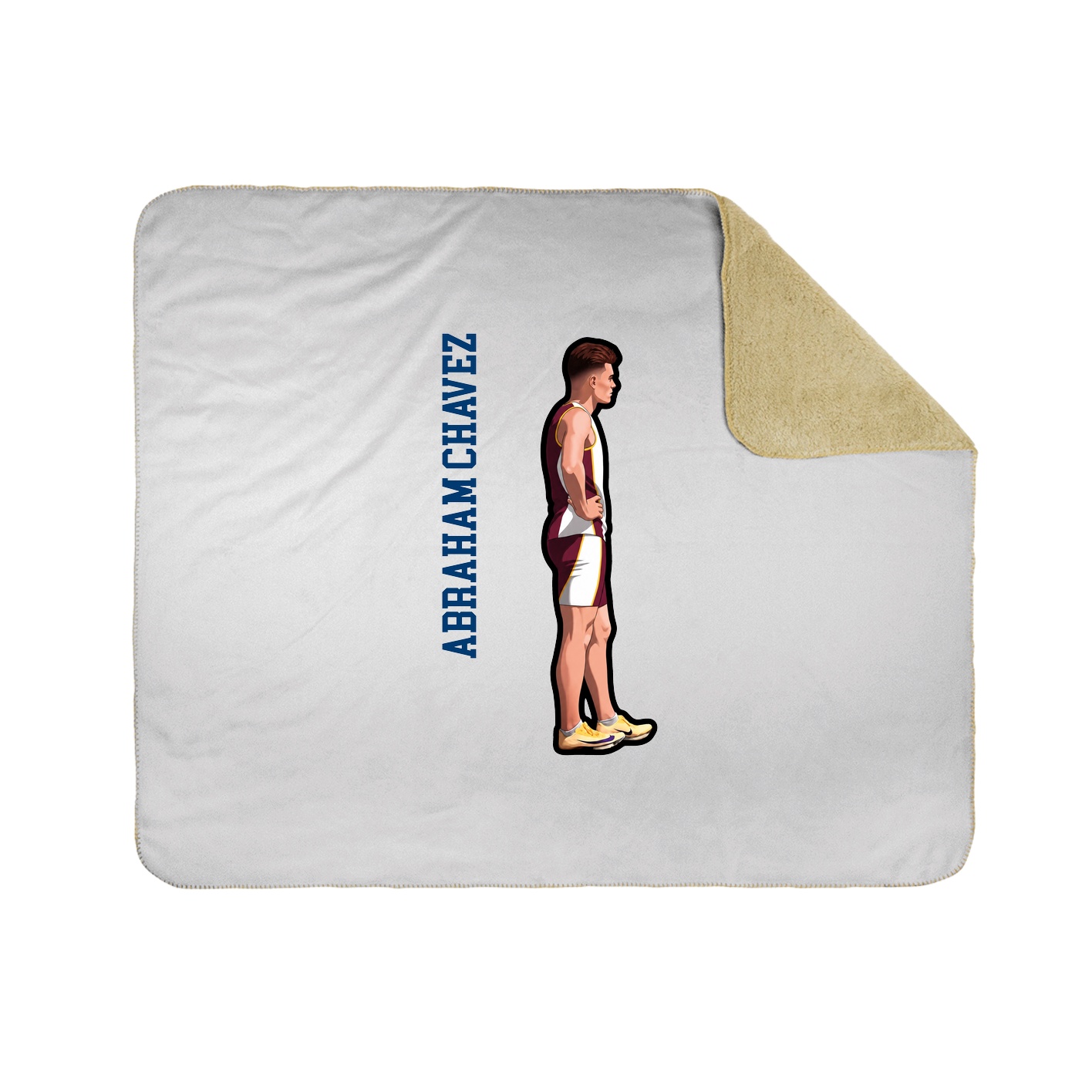 Throw Blanket — Name Vertical in White