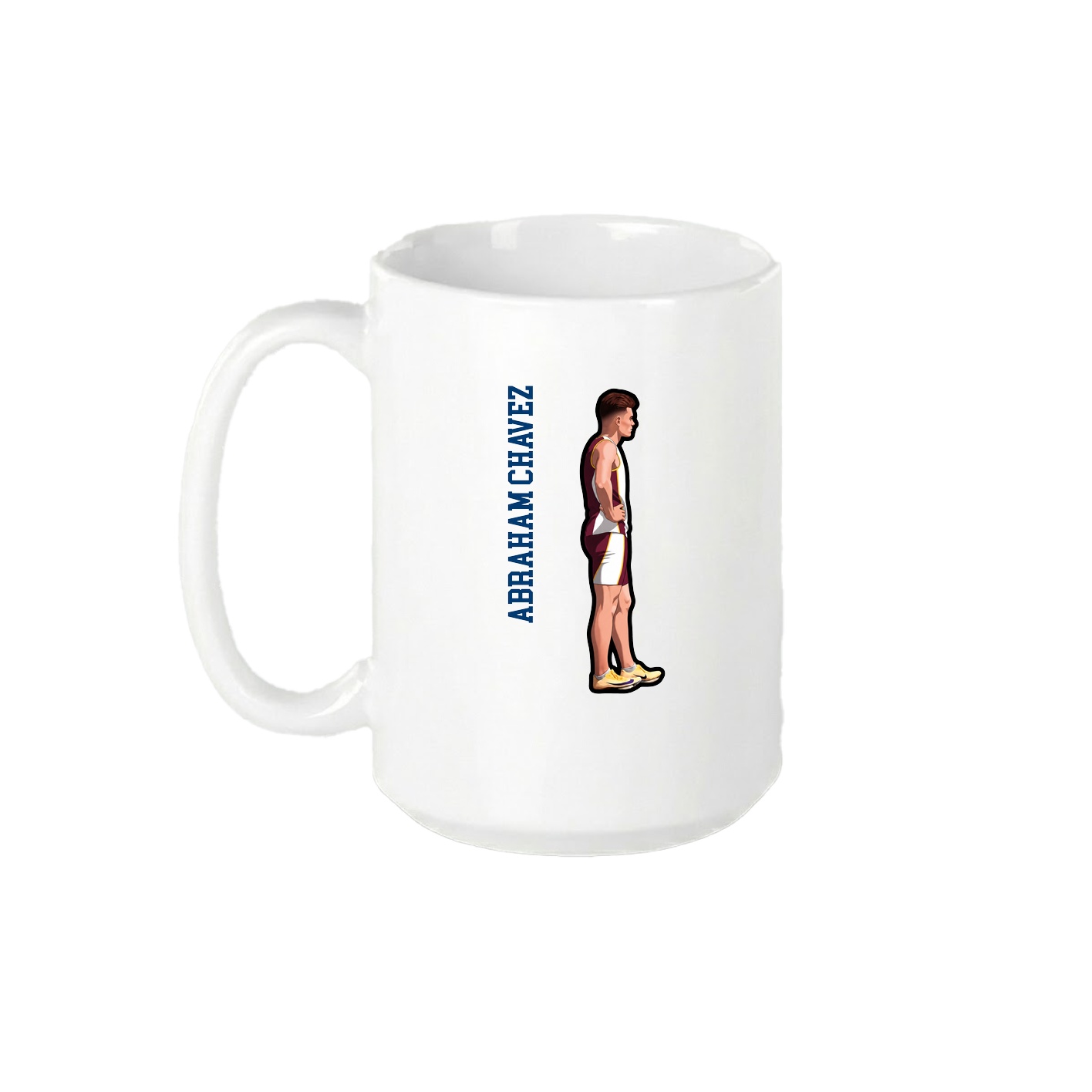 15oz Coffee Mug — Name Vertical in White