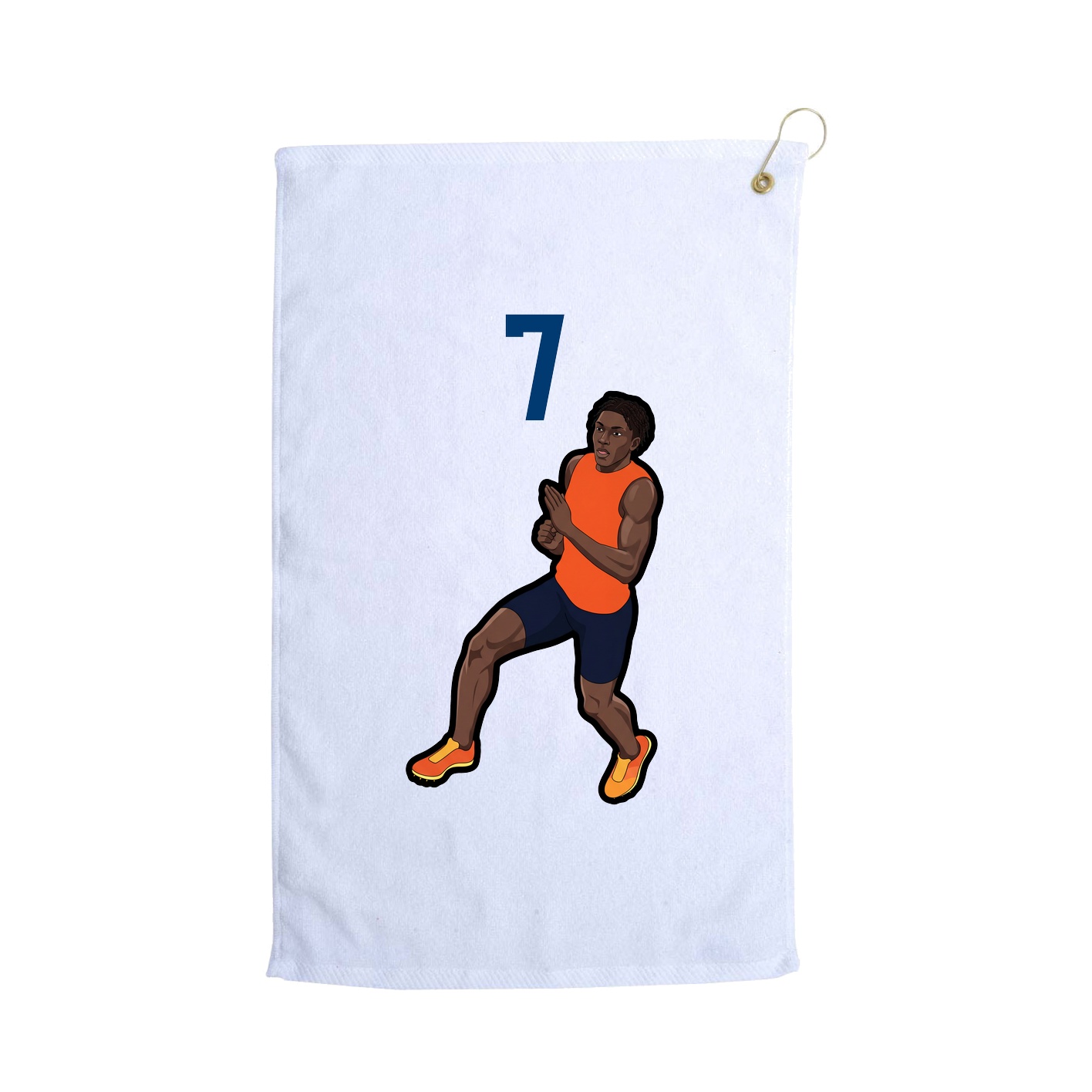 Golf Towel — Number Top in White