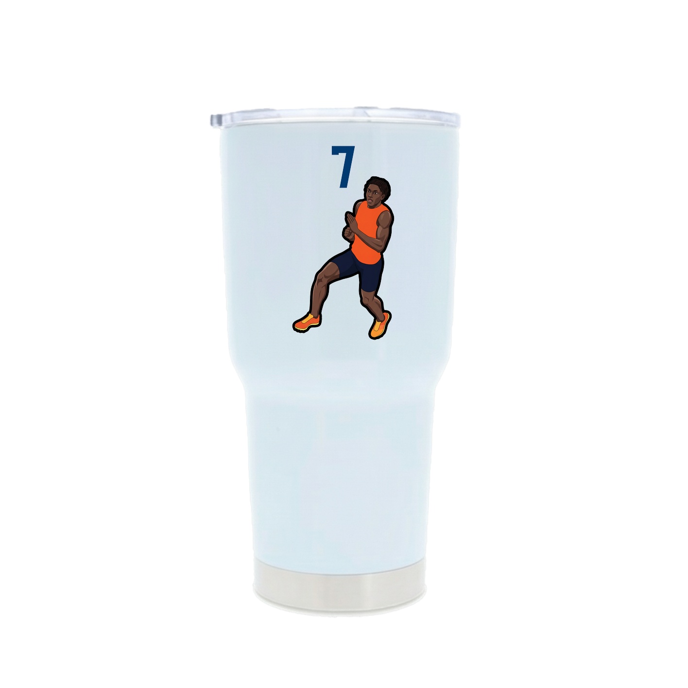 30oz Stainless Steel Tumbler — Number Top in White