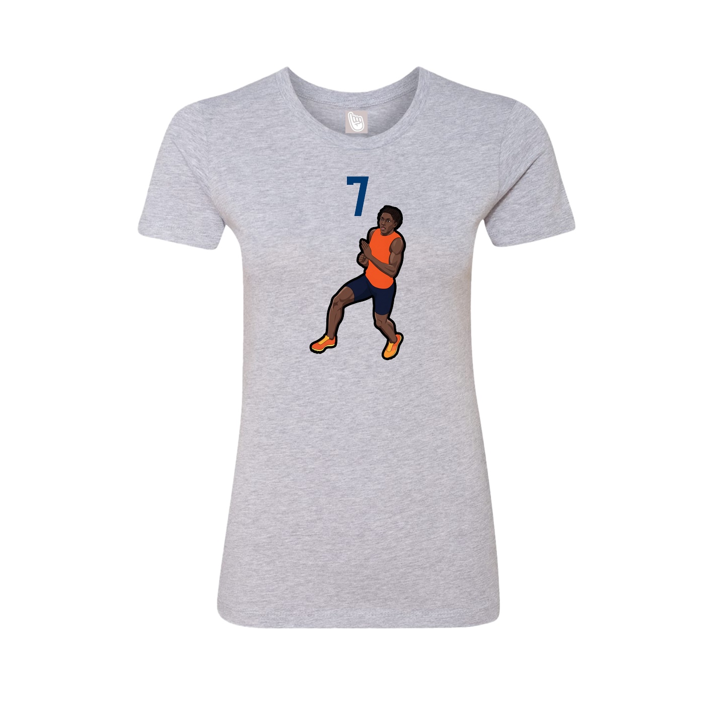 Fitted Women's Tee — Number Top in Grey