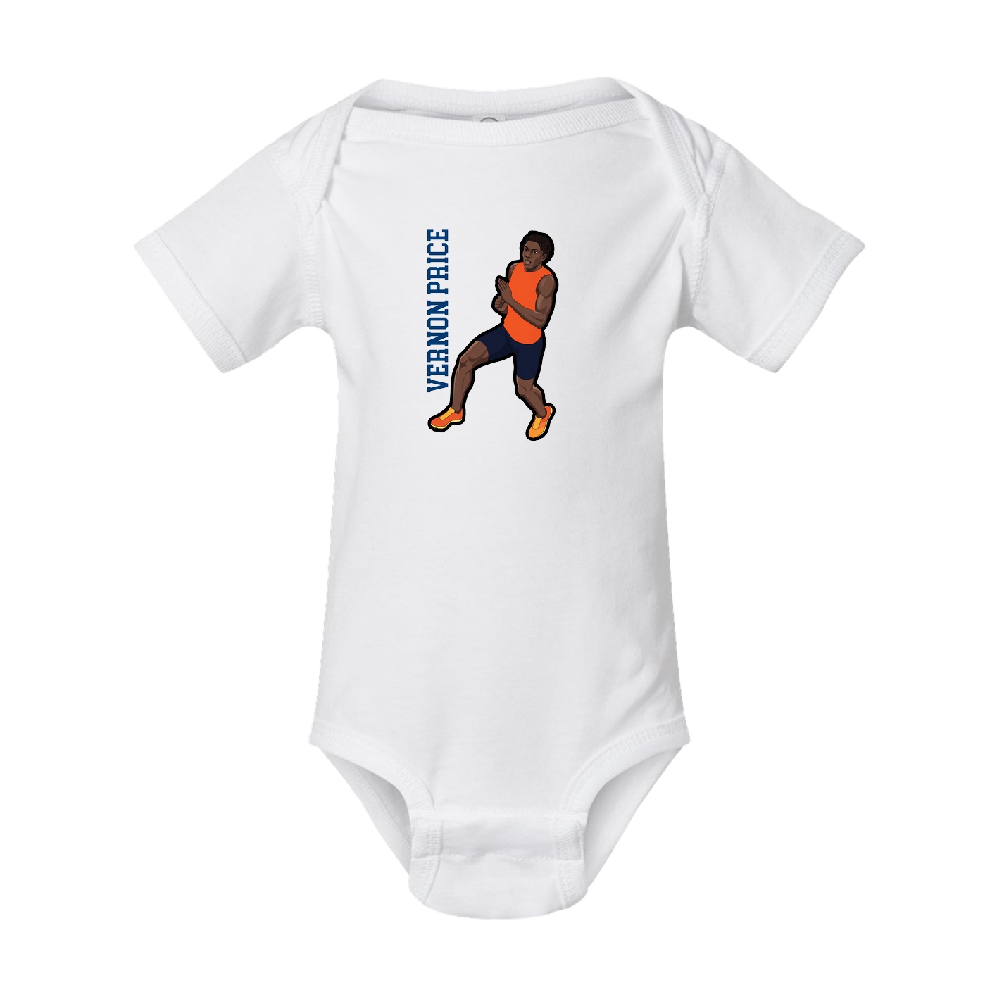 Baby Onesie — Name Vertical in White