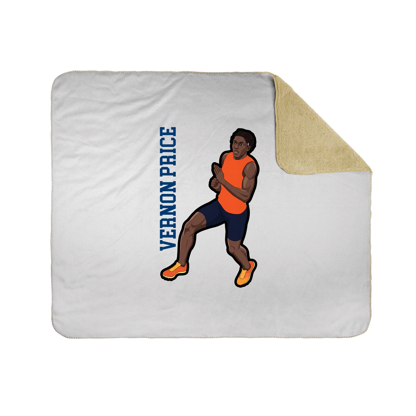Throw Blanket — Name Vertical in White