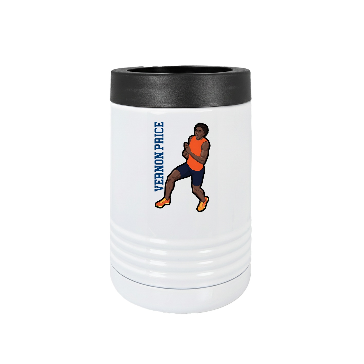 Beverage Holder — Name Vertical in White