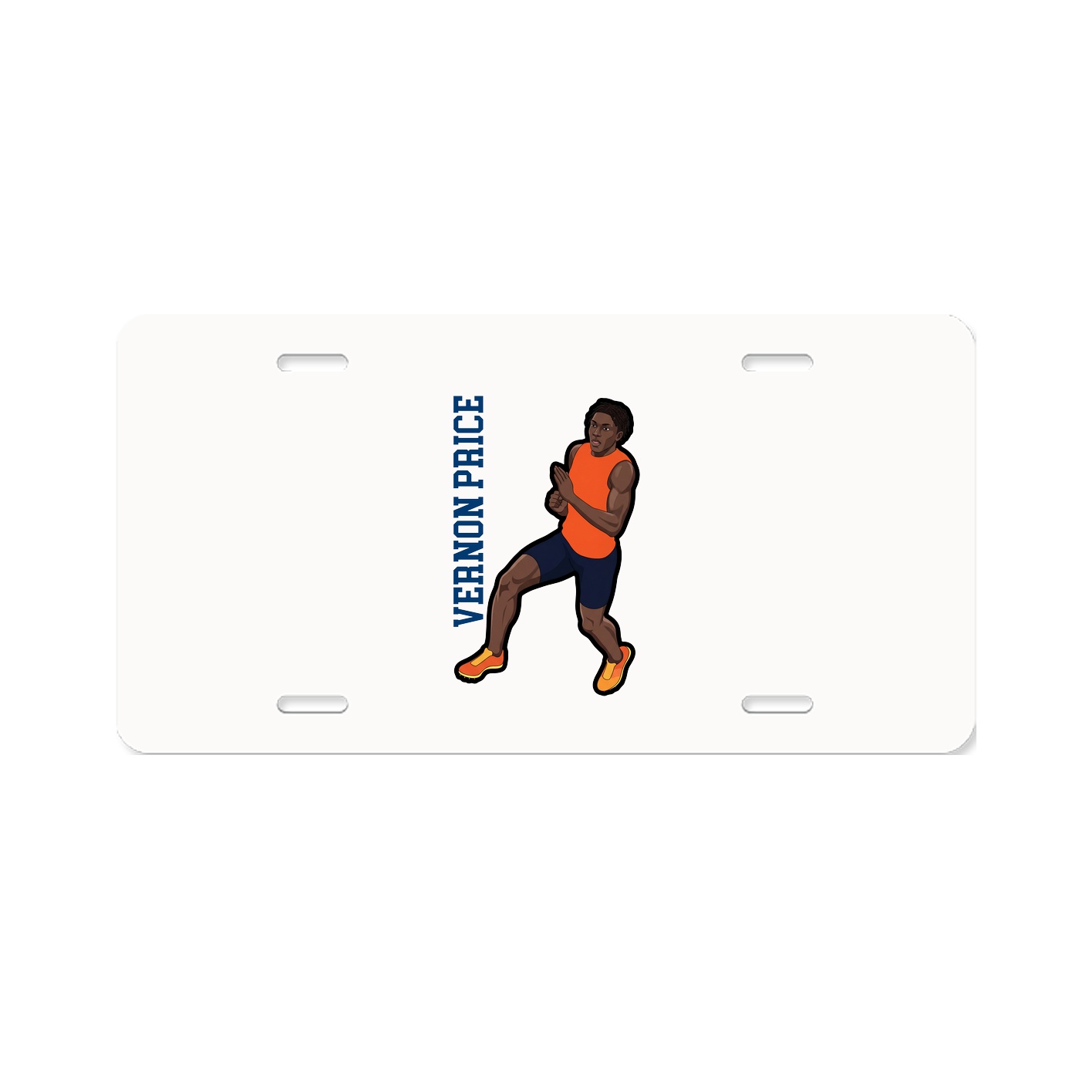 License Plate — Name Vertical in Classic