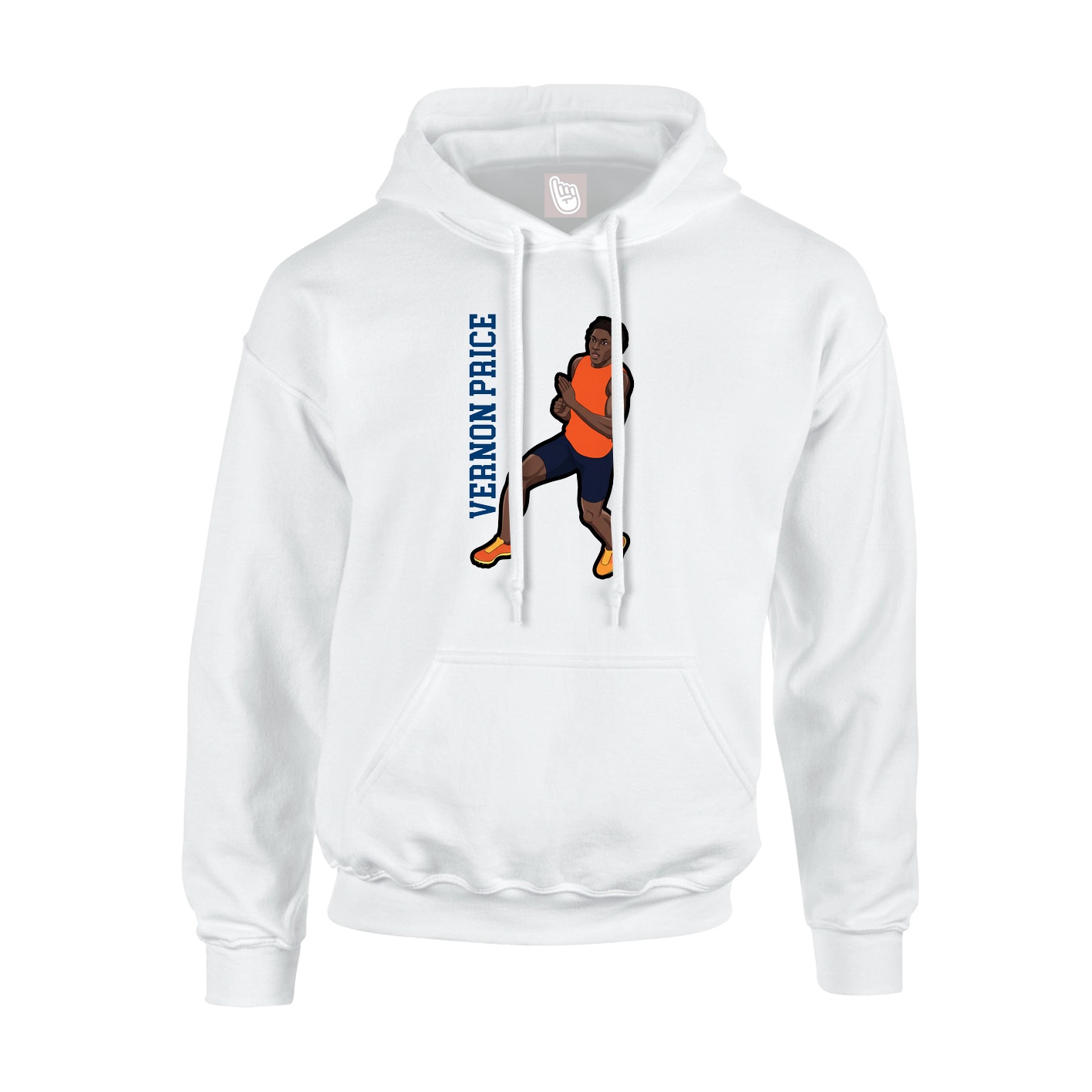 Youth Hoodie — Name Vertical in White