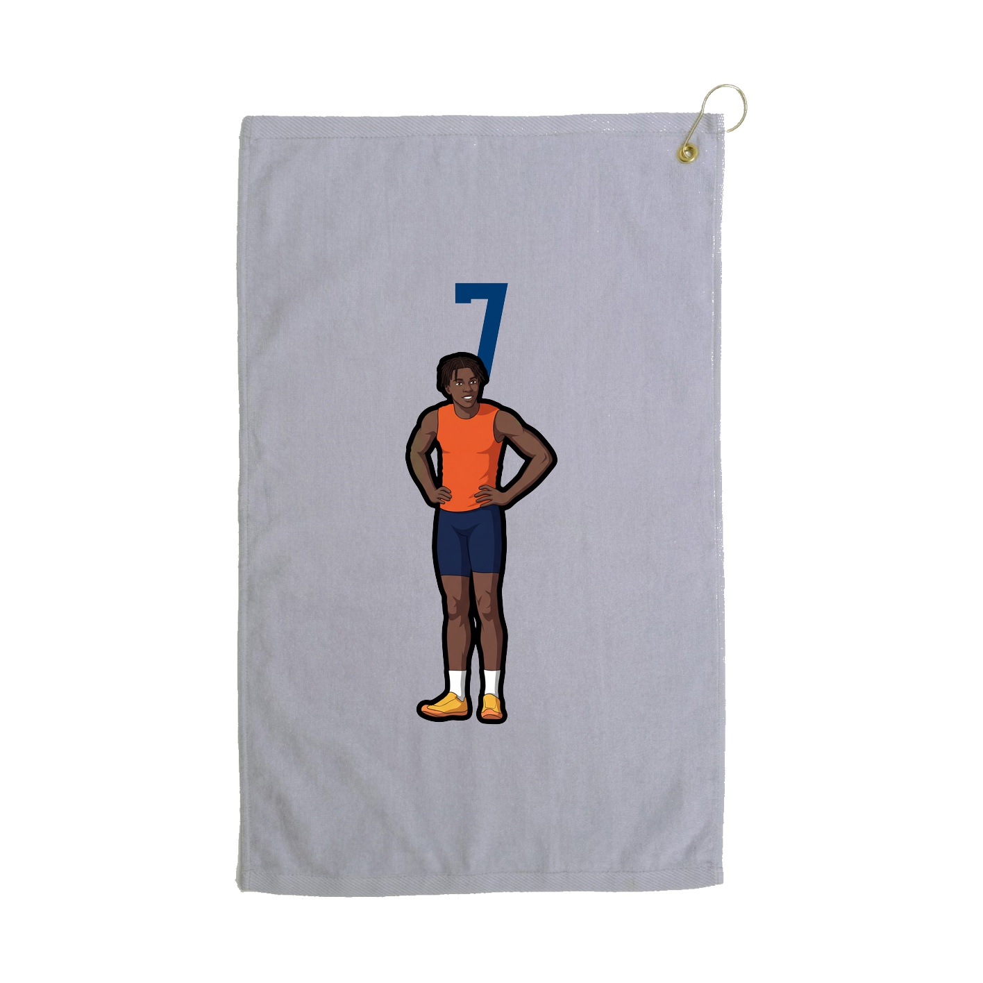 Golf Towel — Number Top in Grey