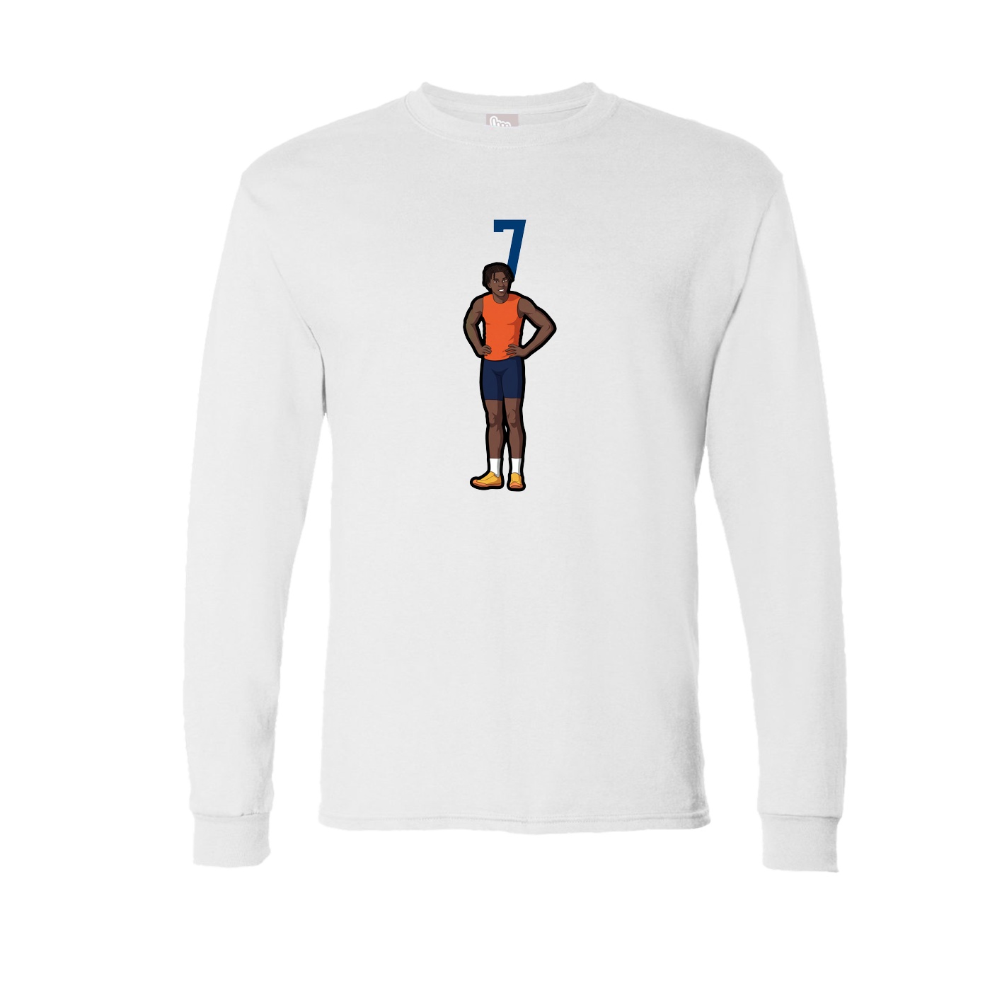 Long Sleeve Tee — Number Top in White