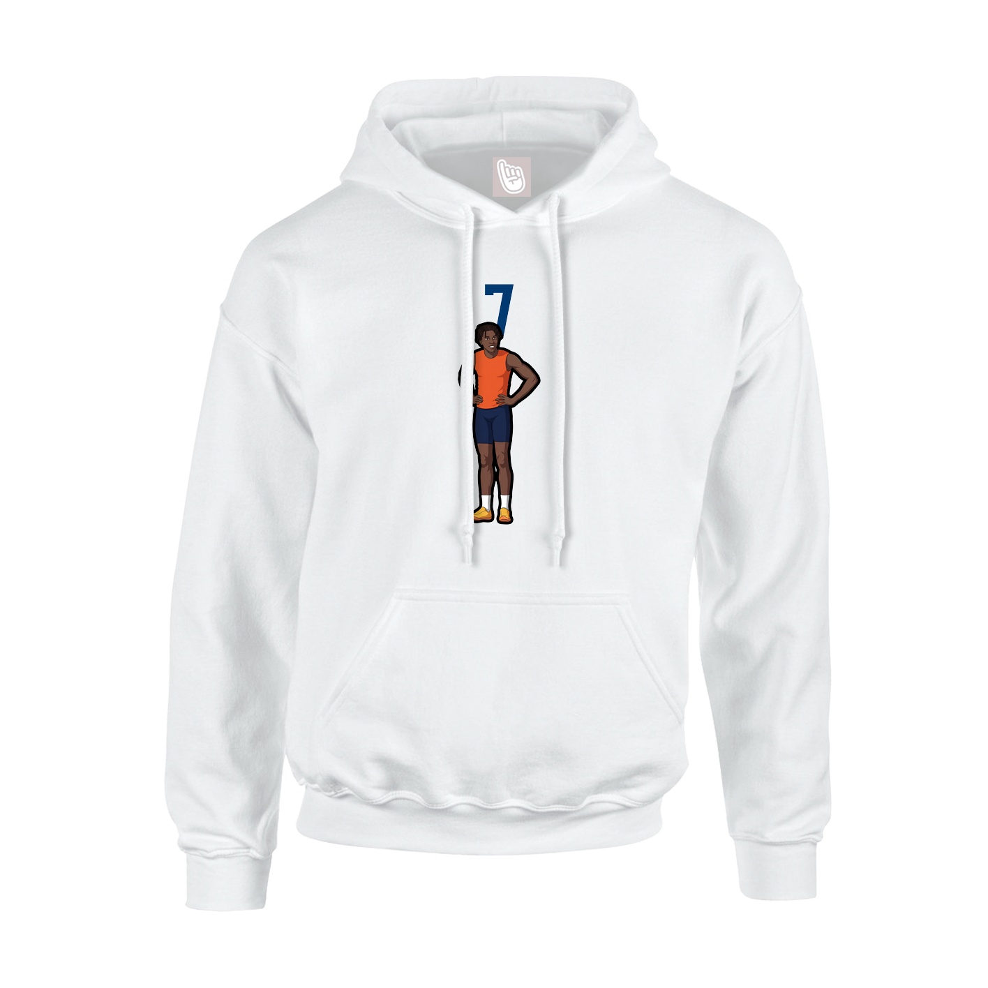 Hoodie — Number Top in White