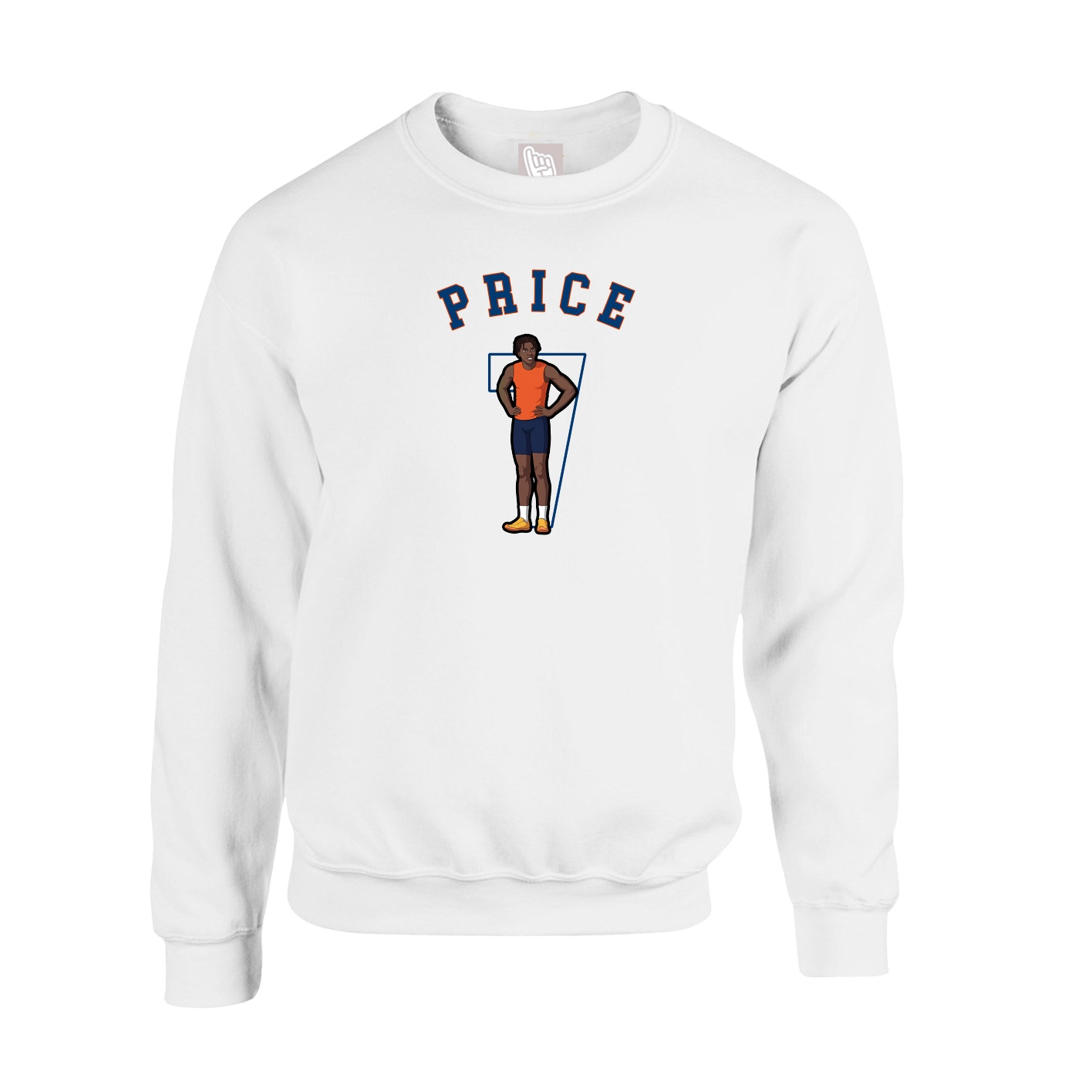Fleece Crew — Shirsey Arch in White