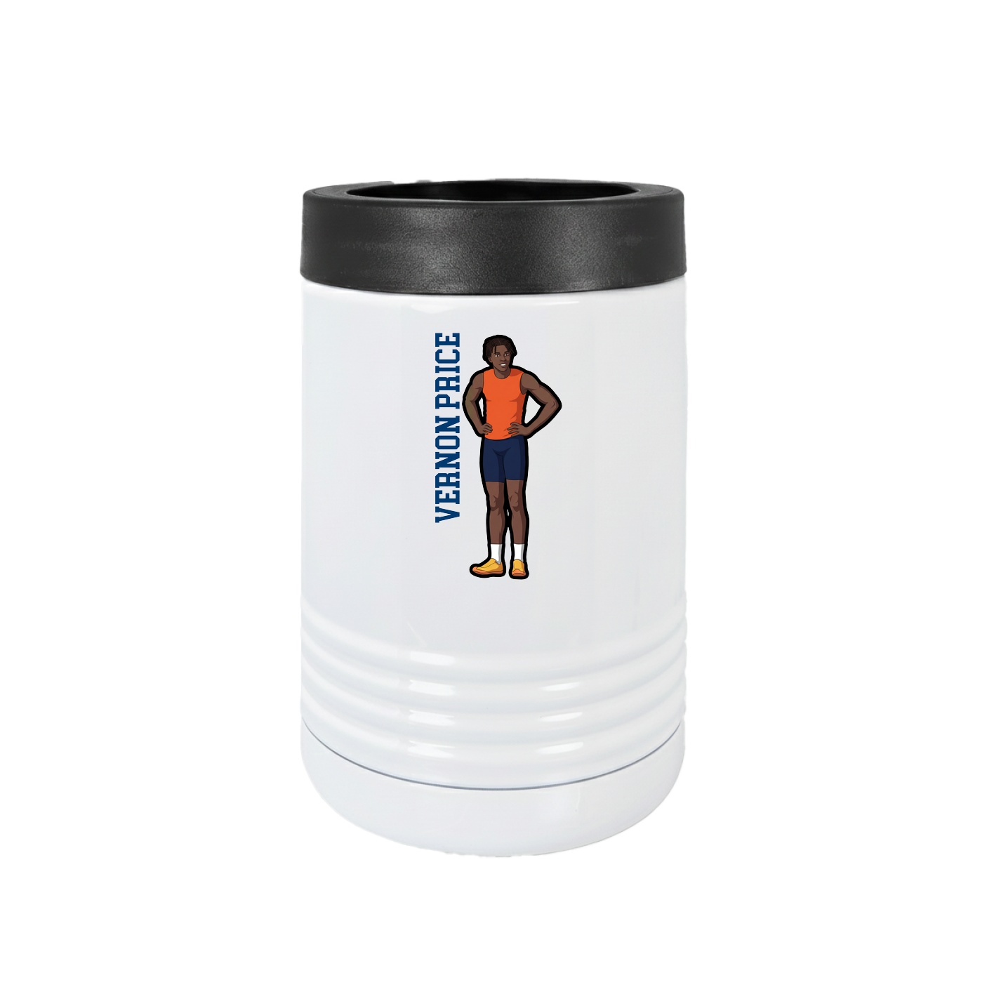 Beverage Holder — Name Vertical in White