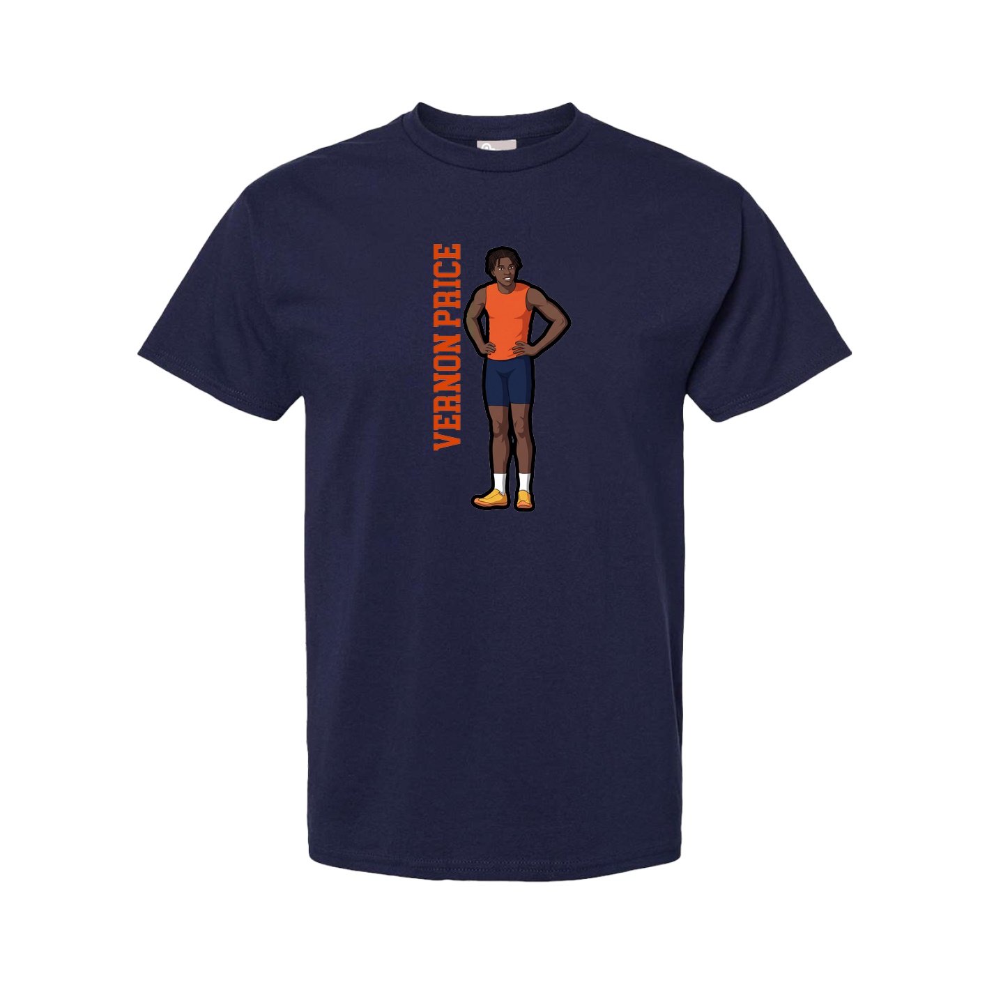 Tee — Name Vertical in Navy