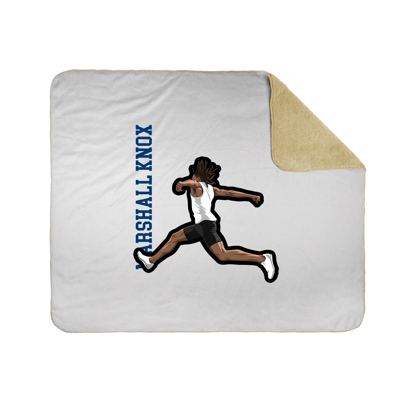 Throw Blanket — Name Vertical in White