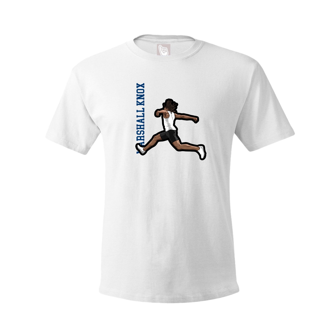 Youth Tee — Name Vertical in White