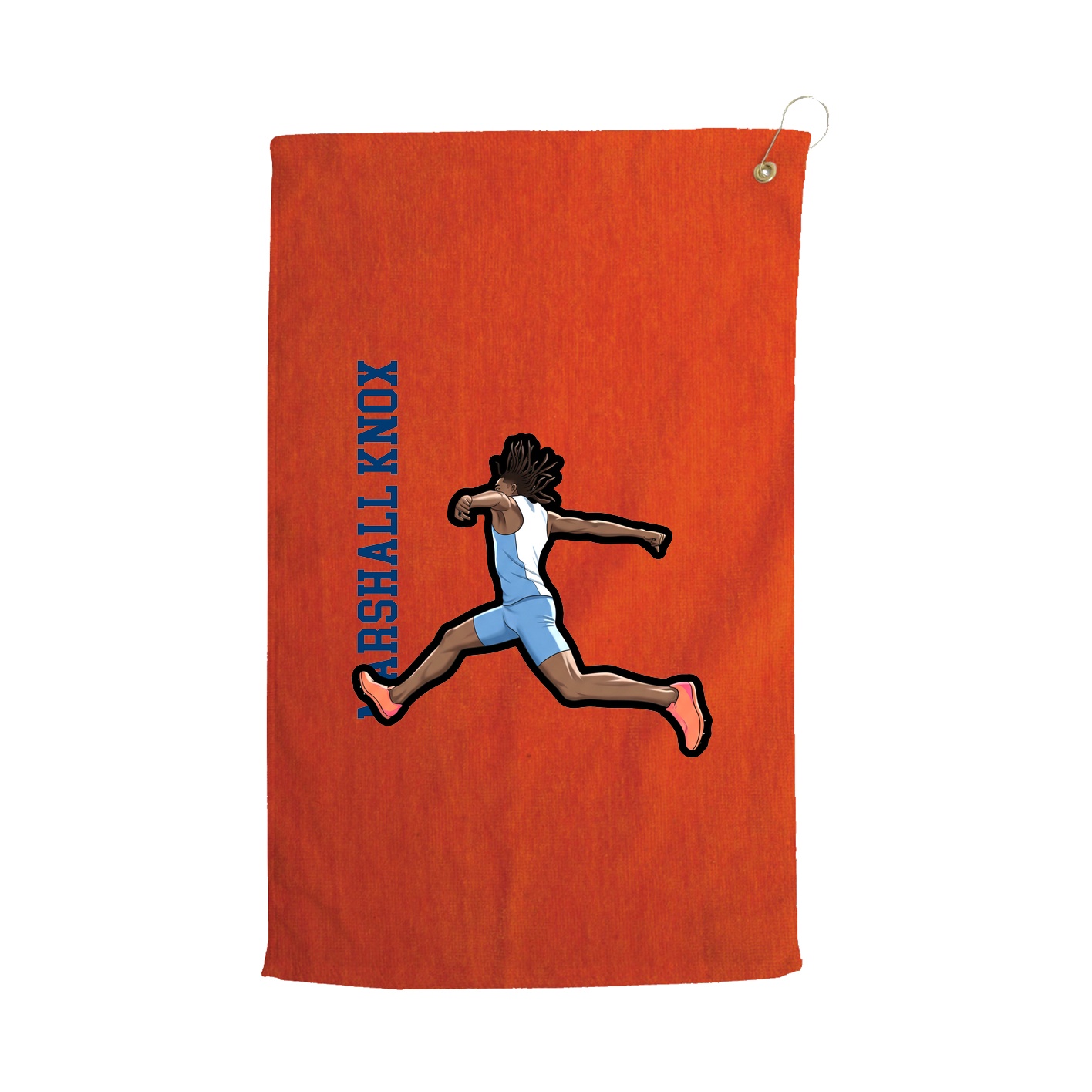 Golf Towel — Name Vertical in Orange