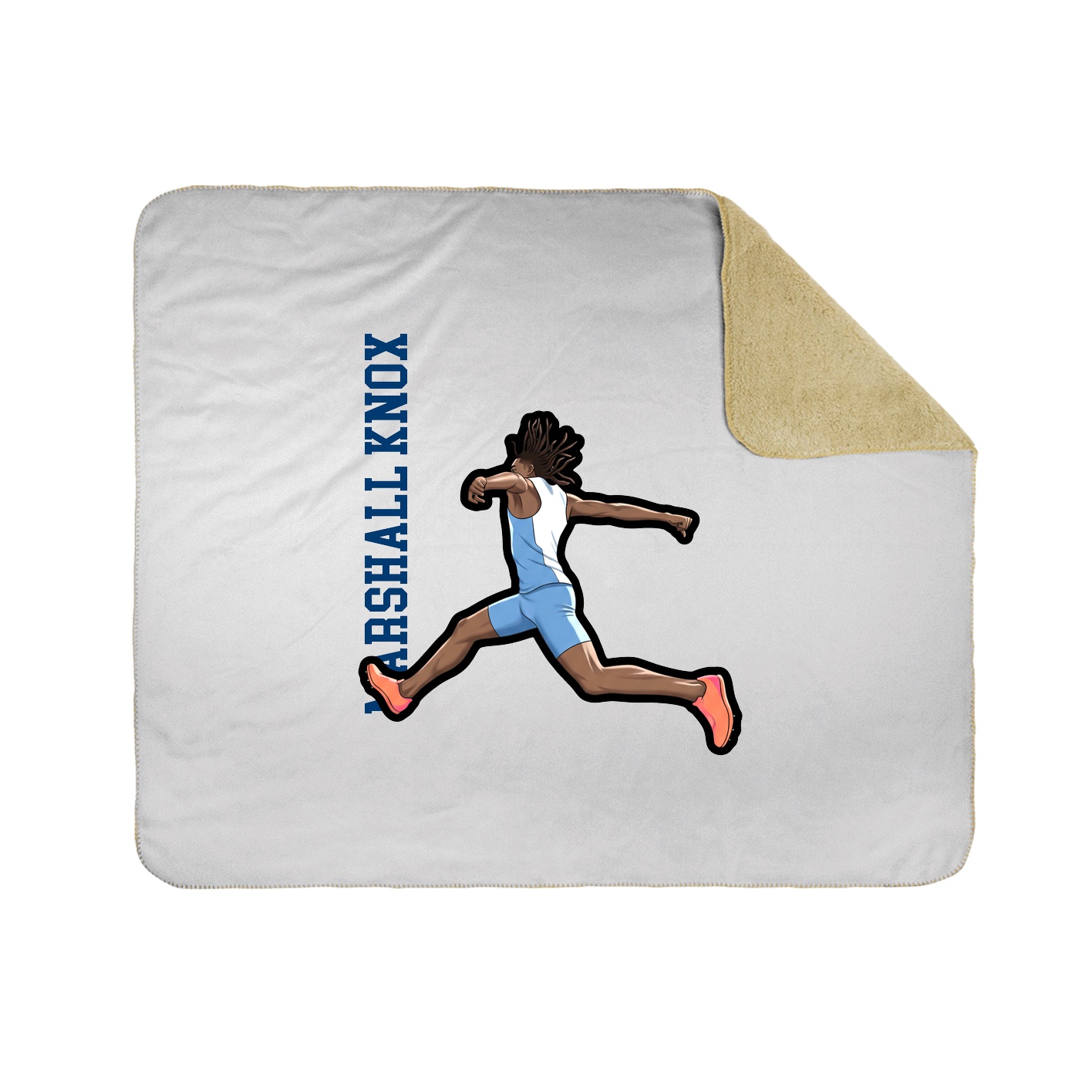 Throw Blanket — Name Vertical in White