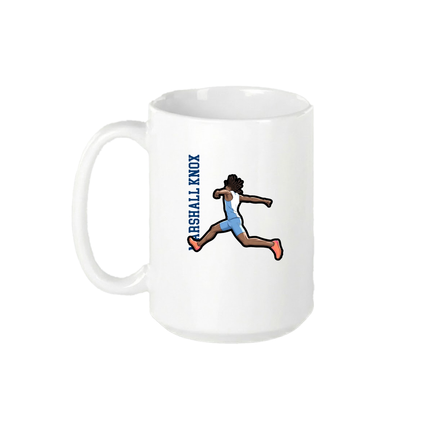 15oz Coffee Mug — Name Vertical in White