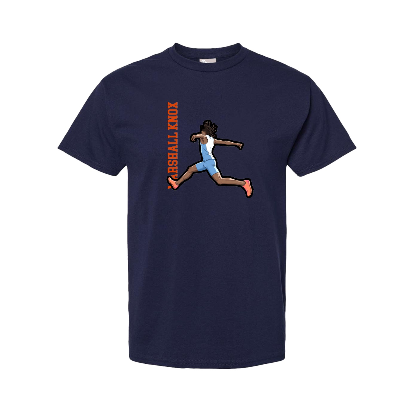 Youth Tee — Name Vertical in Navy