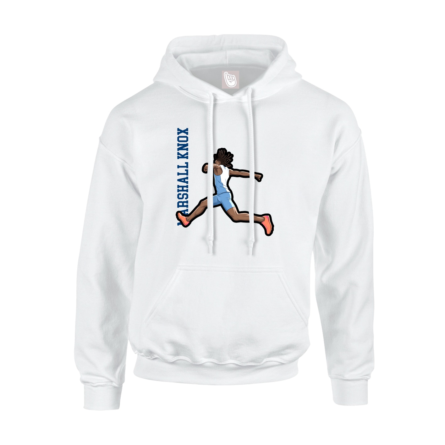 Hoodie — Name Vertical in White
