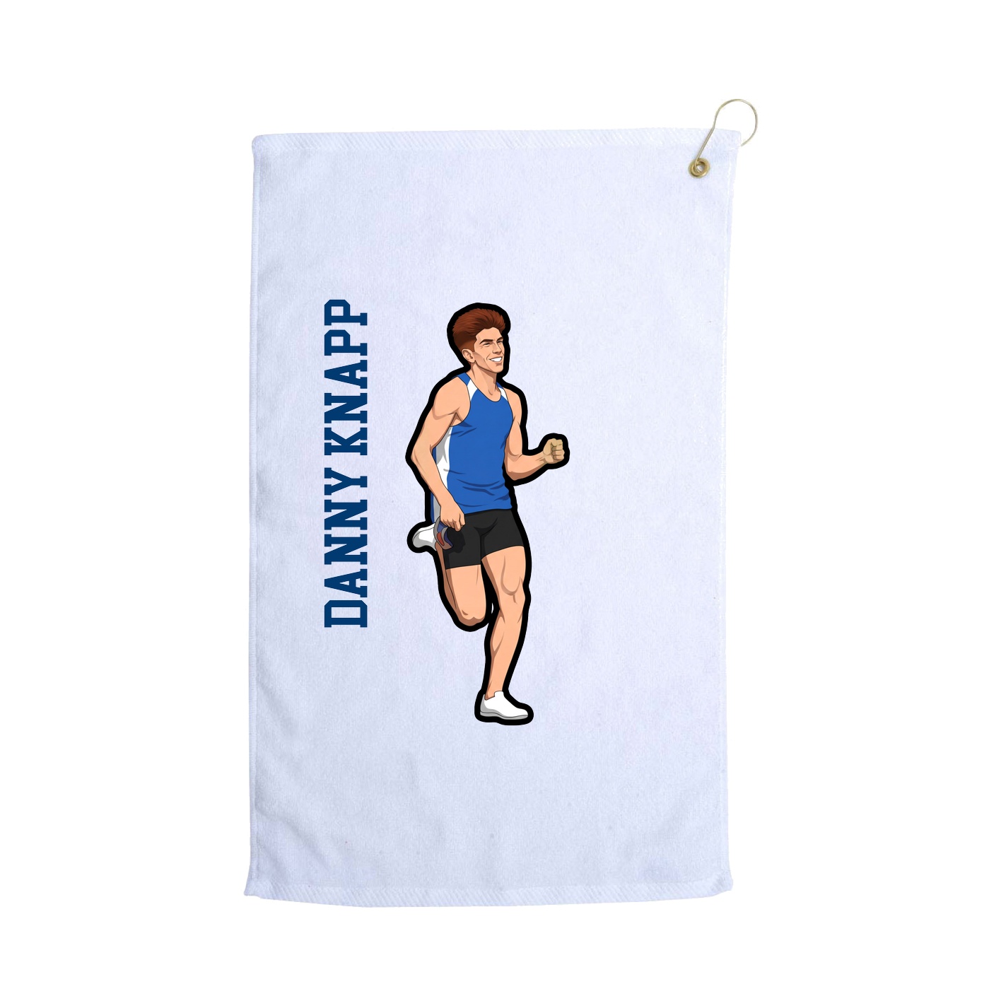 Golf Towel — Name Vertical in White