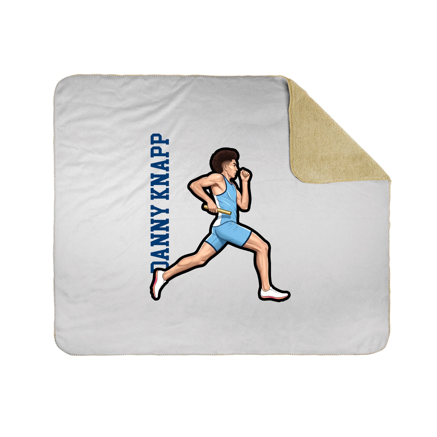 Throw Blanket — Name Vertical in White