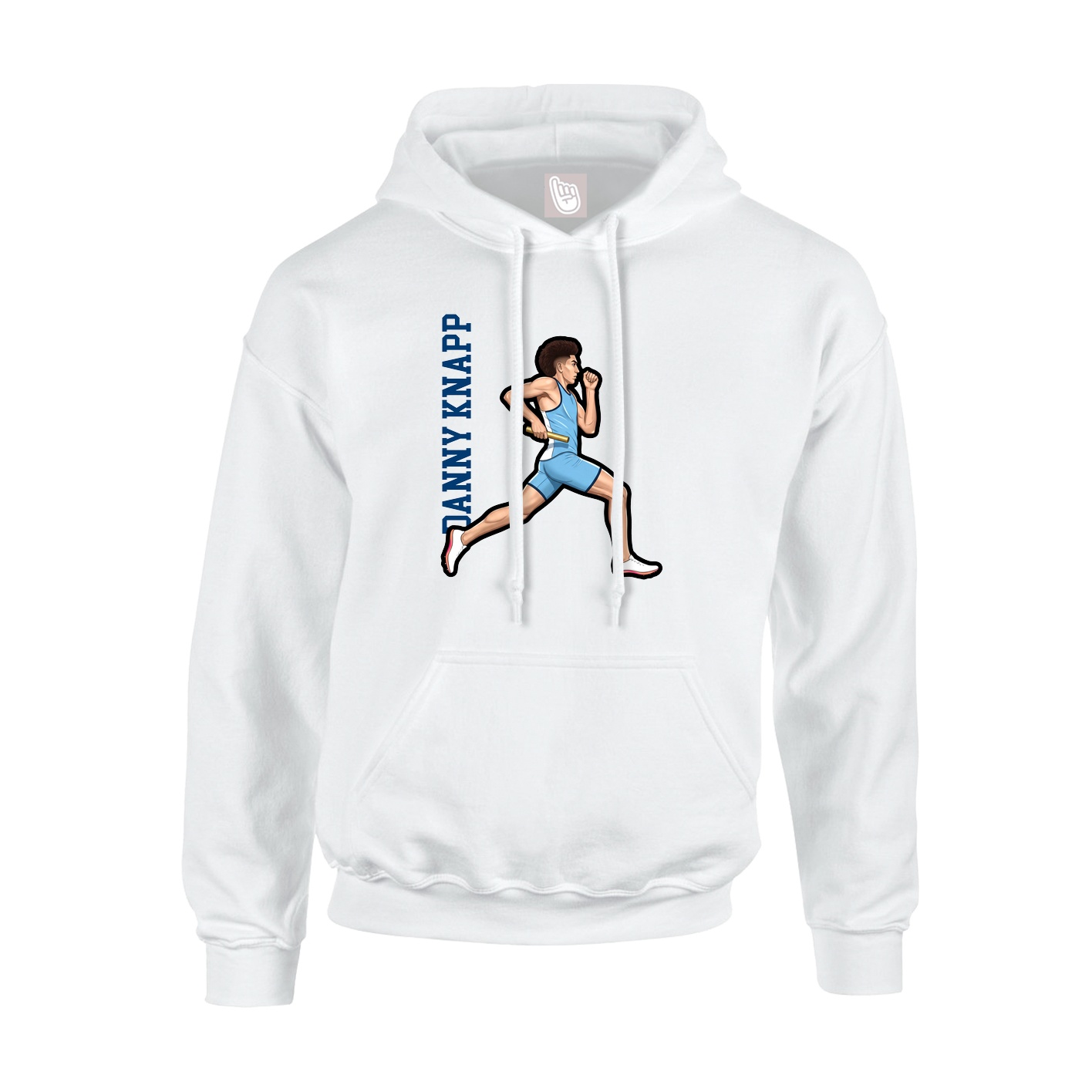 Youth Hoodie — Name Vertical in White